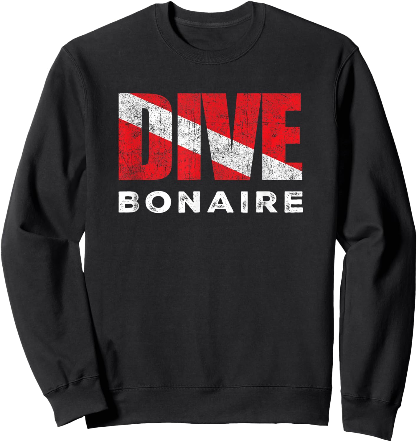 Retro Dive Bonaire Scuba Diver Vintage Dive Flag Diving Sweatshirt - Sweatshirt | Black