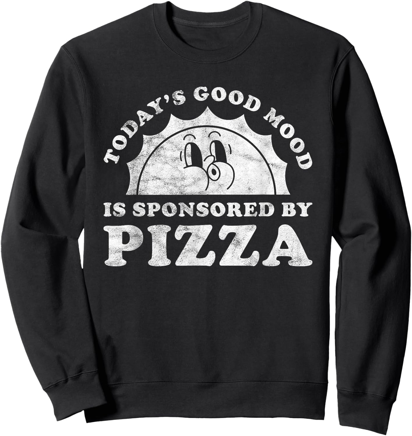 Funny Cute Retro Vintage Pizza Sweatshirt - Sweatshirt | Black