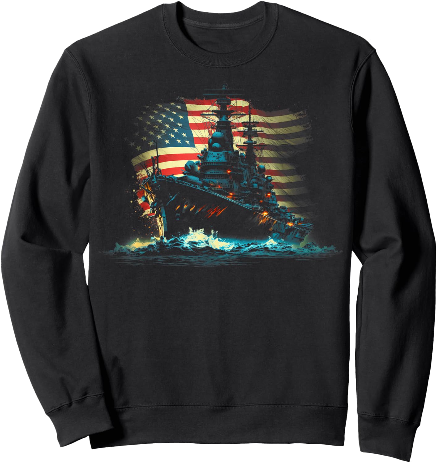 Battleship America Sea Sweatshirt - Sweatshirt | Black