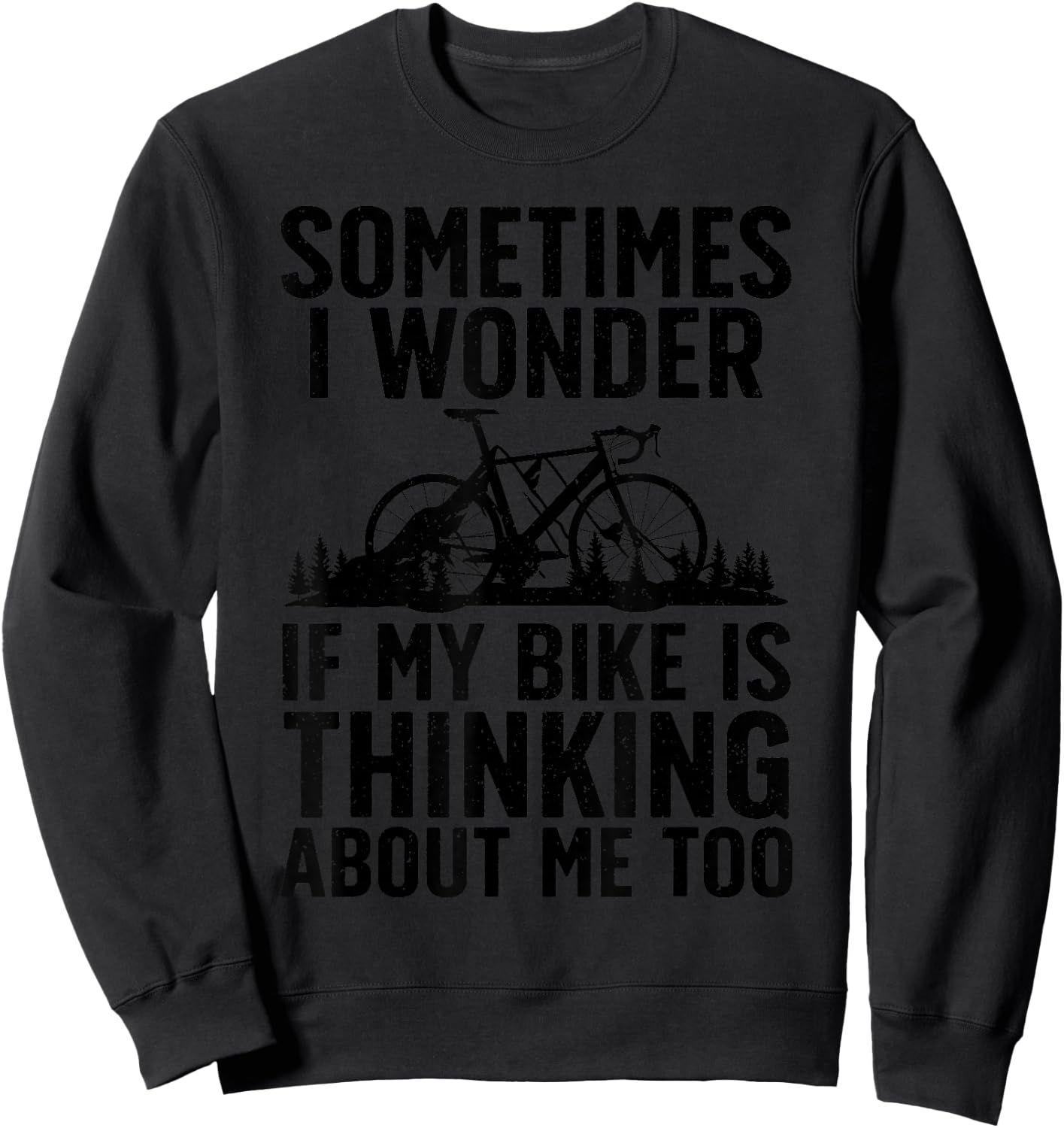 Funny Cycling Art Women Kids Bike Rider Track Racing Sweatshirt - Sweatshirt | Black