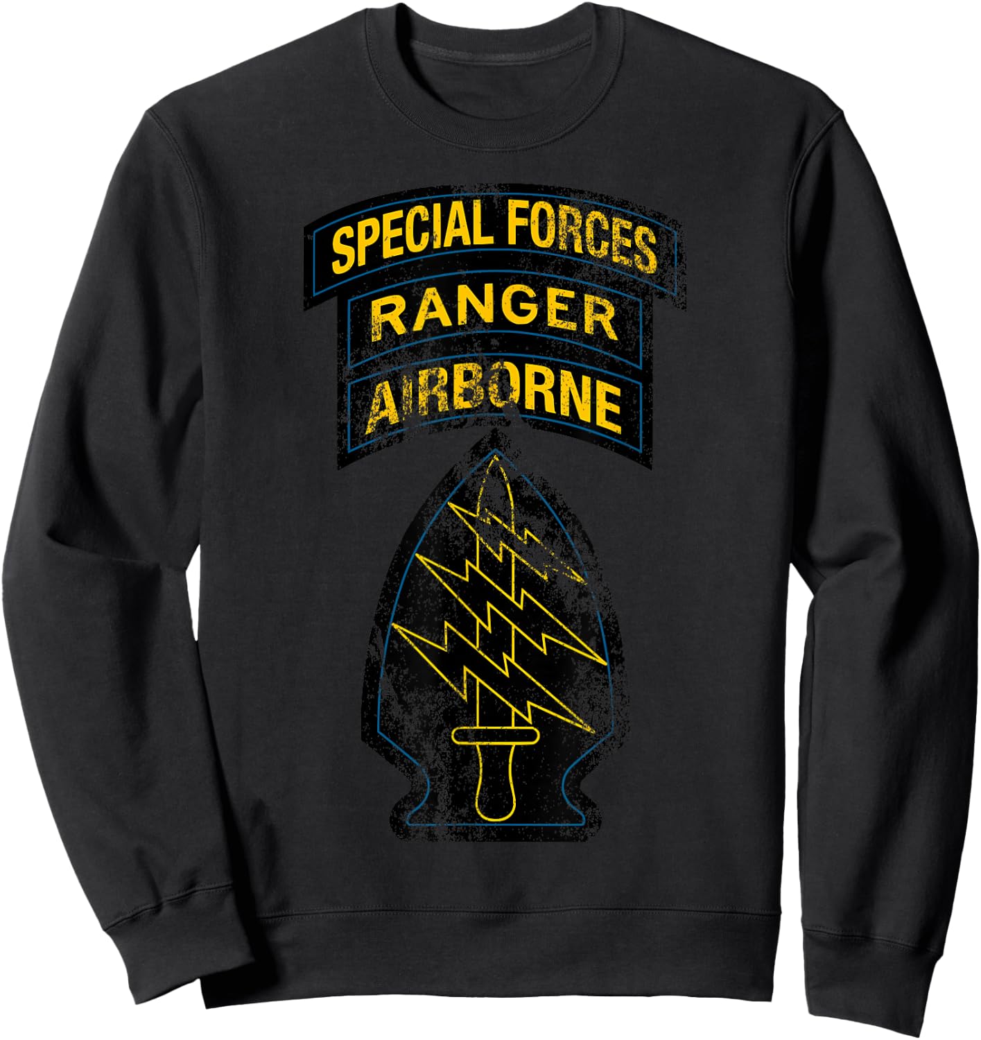 US Army Special Forces - SF Ranger Tab - Retro Vintage Sweatshirt - Sweatshirt | Black