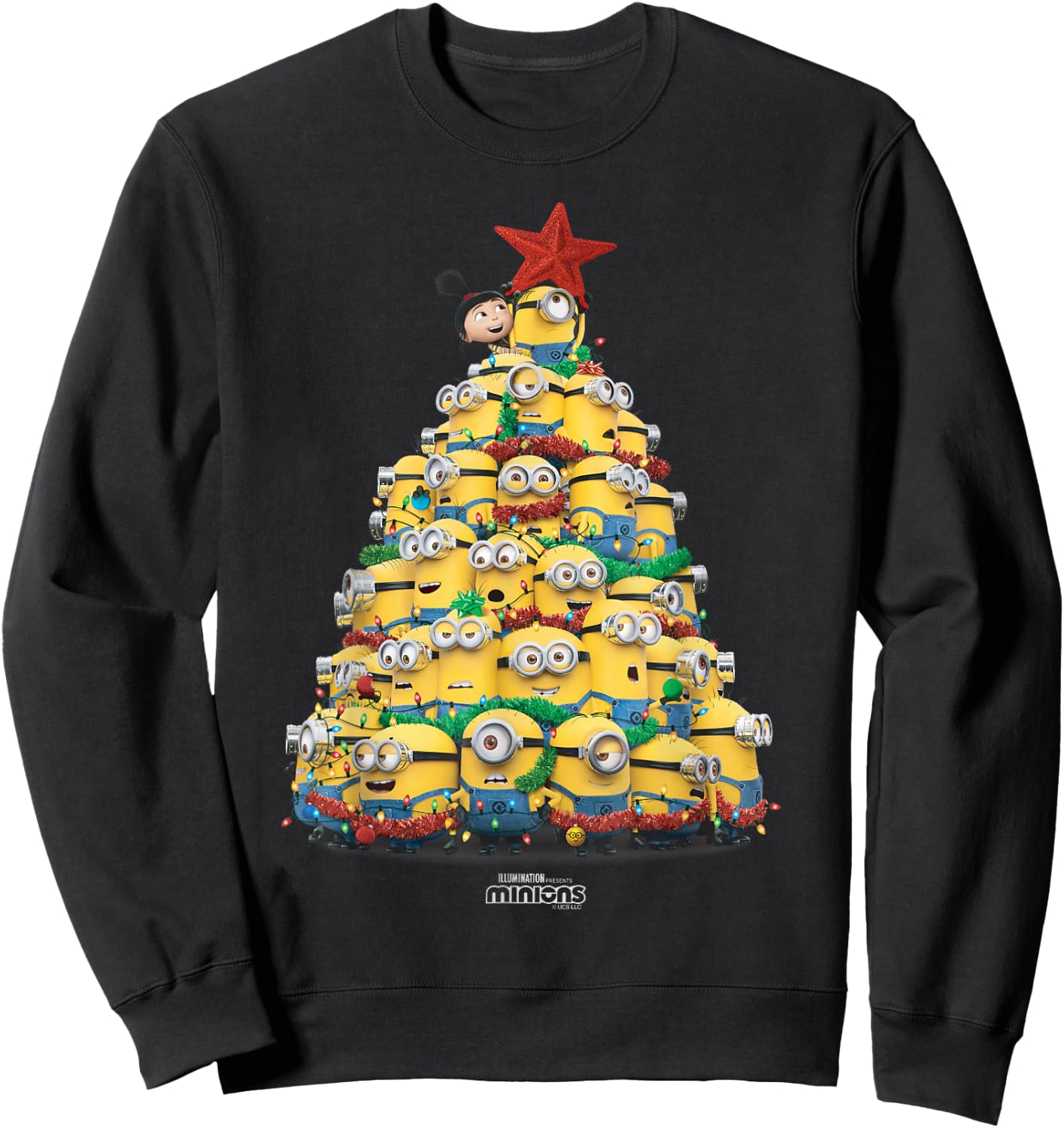 Minions Christmas Tree Sweatshirt - Sweatshirt | Black