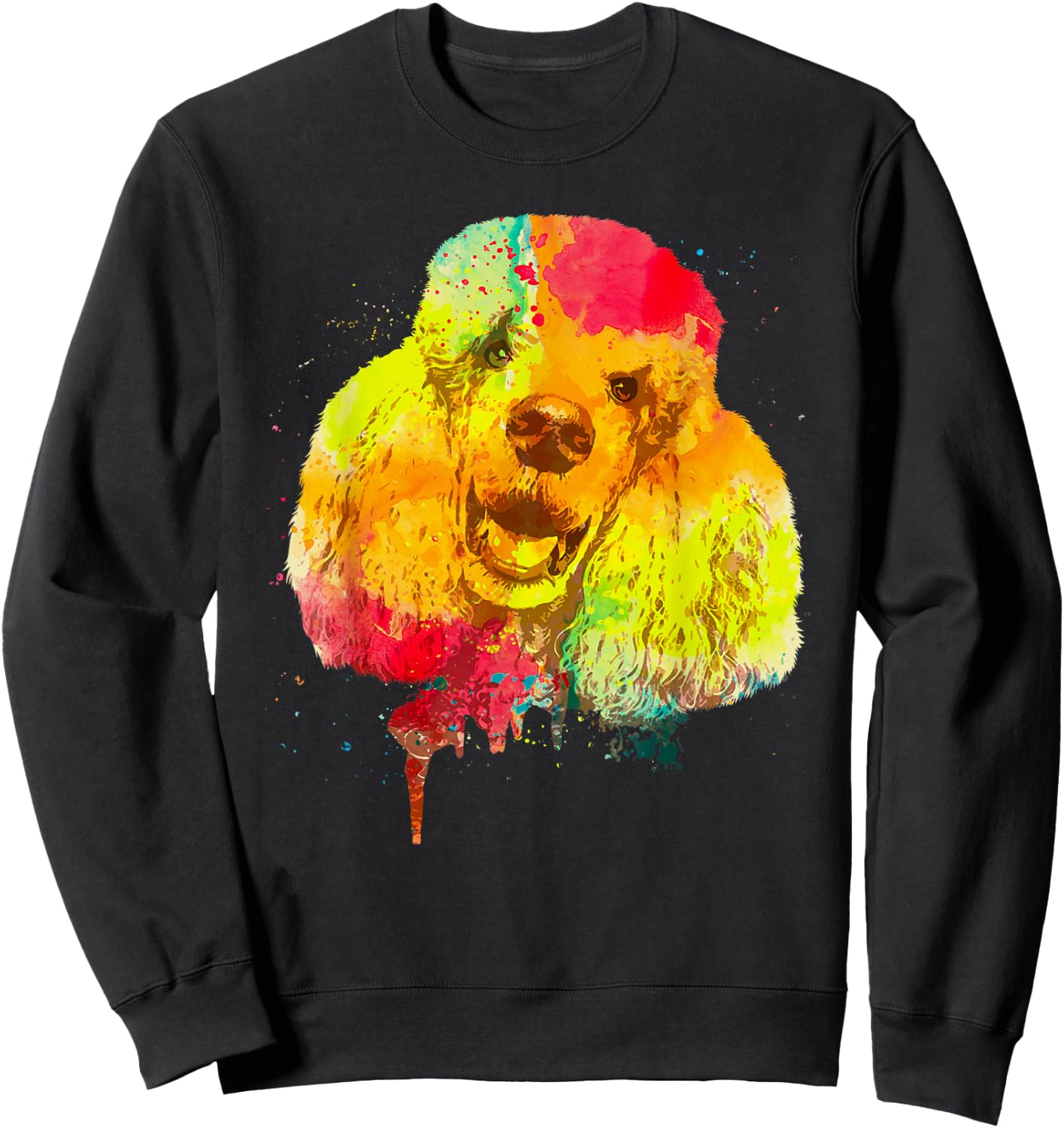 Cool Poodle Art Women Colorful Dog Poodle Lovers Sweatshirt - Sweatshirt | Black