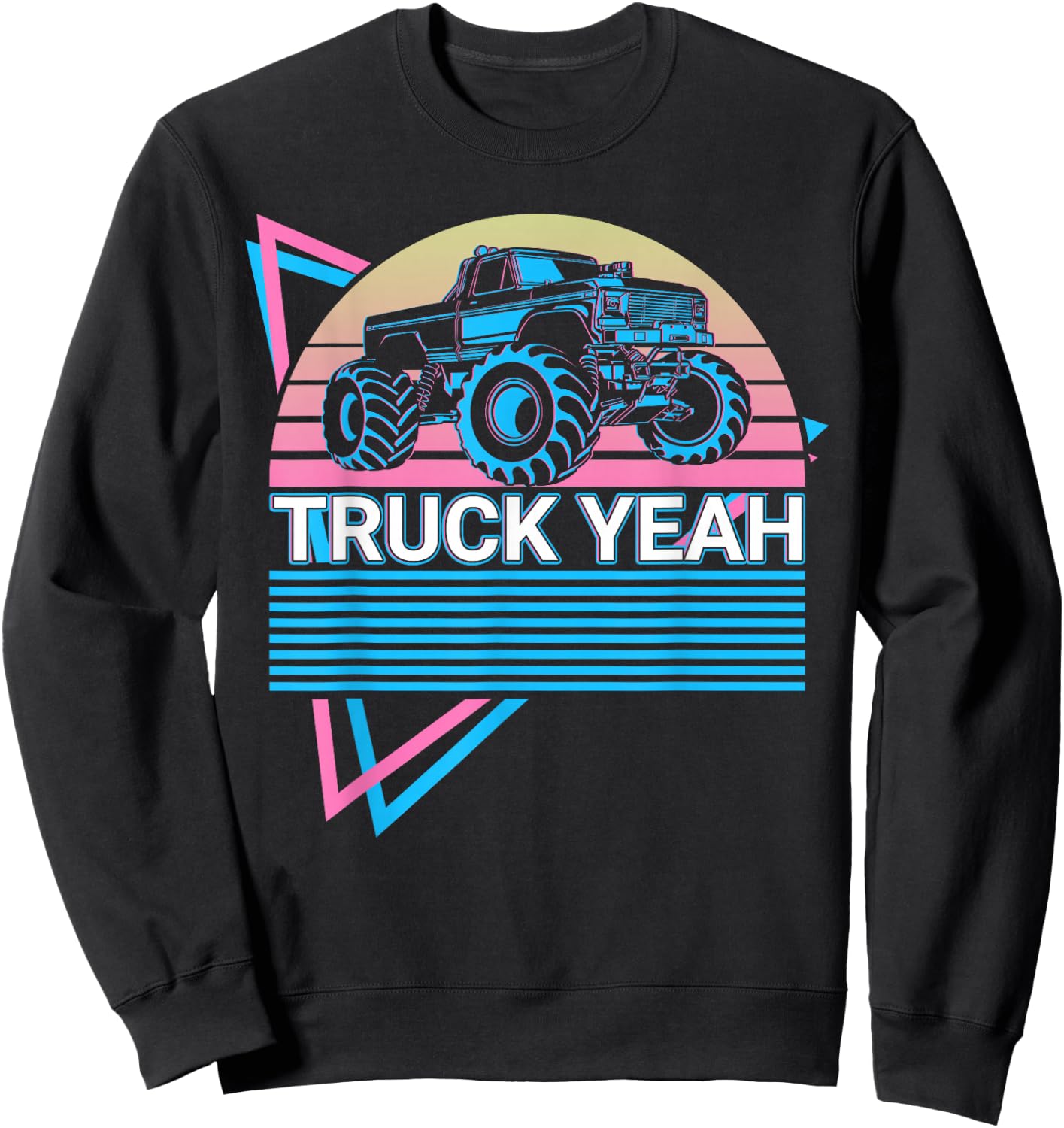 Monster Truck Retro Truck Yeah Sweatshirt - Sweatshirt | Black