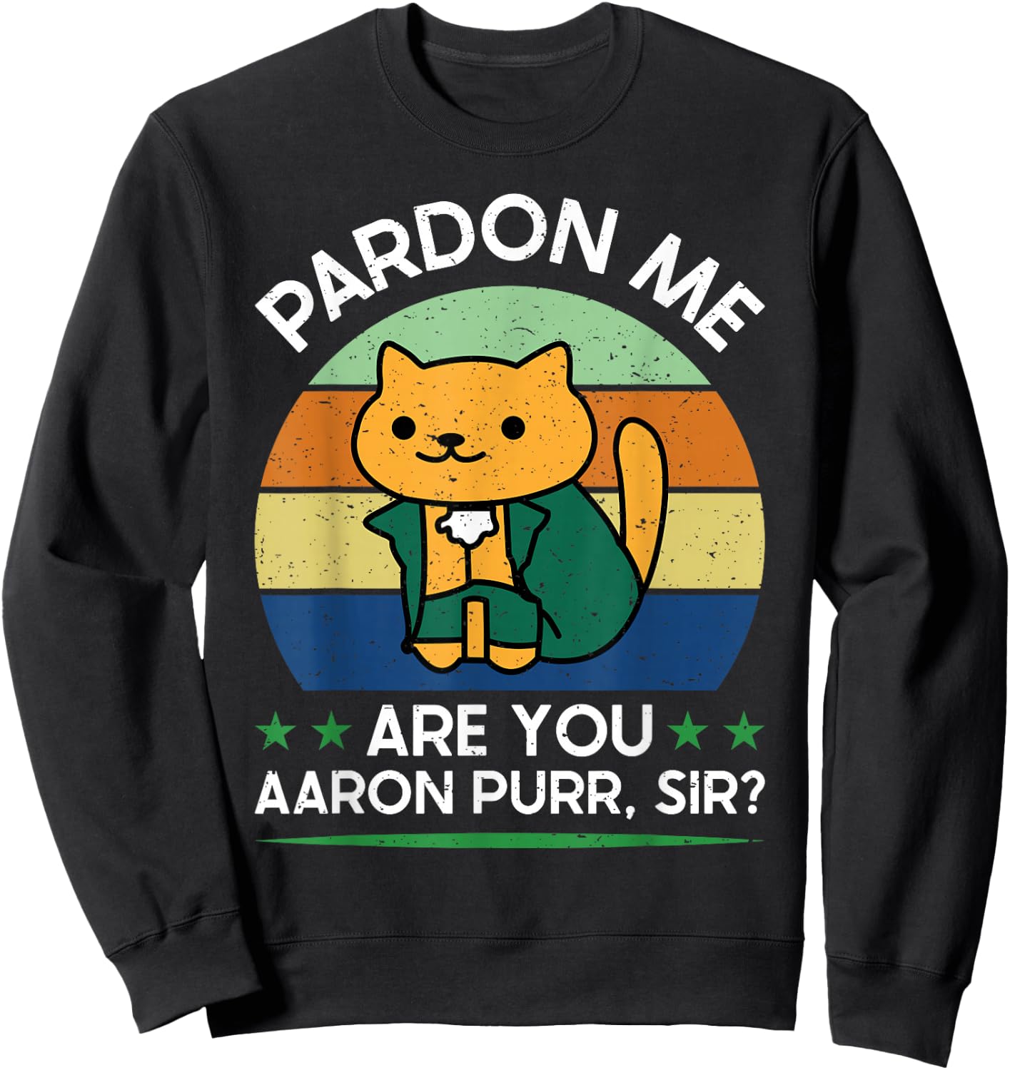 Funny 4Th Of July Pardon Me Are You Aaron Purr Sir Sweatshirt - Sweatshirt | Black