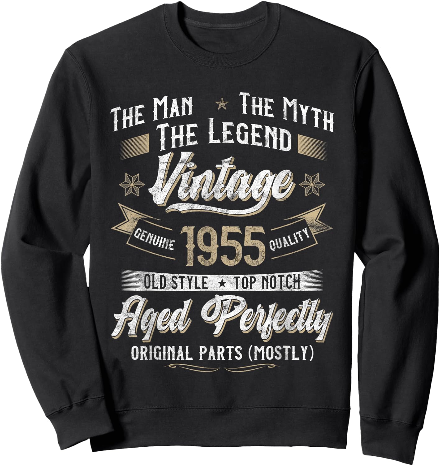 70th Birthday Gift Vintage 1955 Men Funny 70 Years Old 1955 Sweatshirt - Sweatshirt | Black