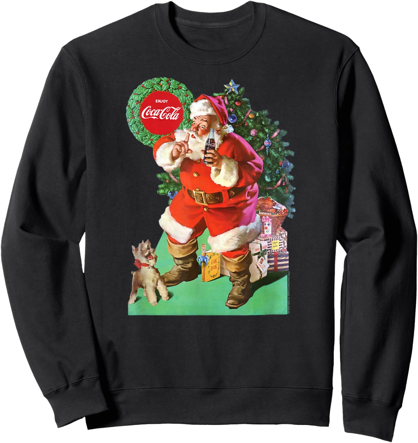 Coca-Cola - Vintage Santa With Dog Men Women Sweatshirt - Sweatshirt | Black