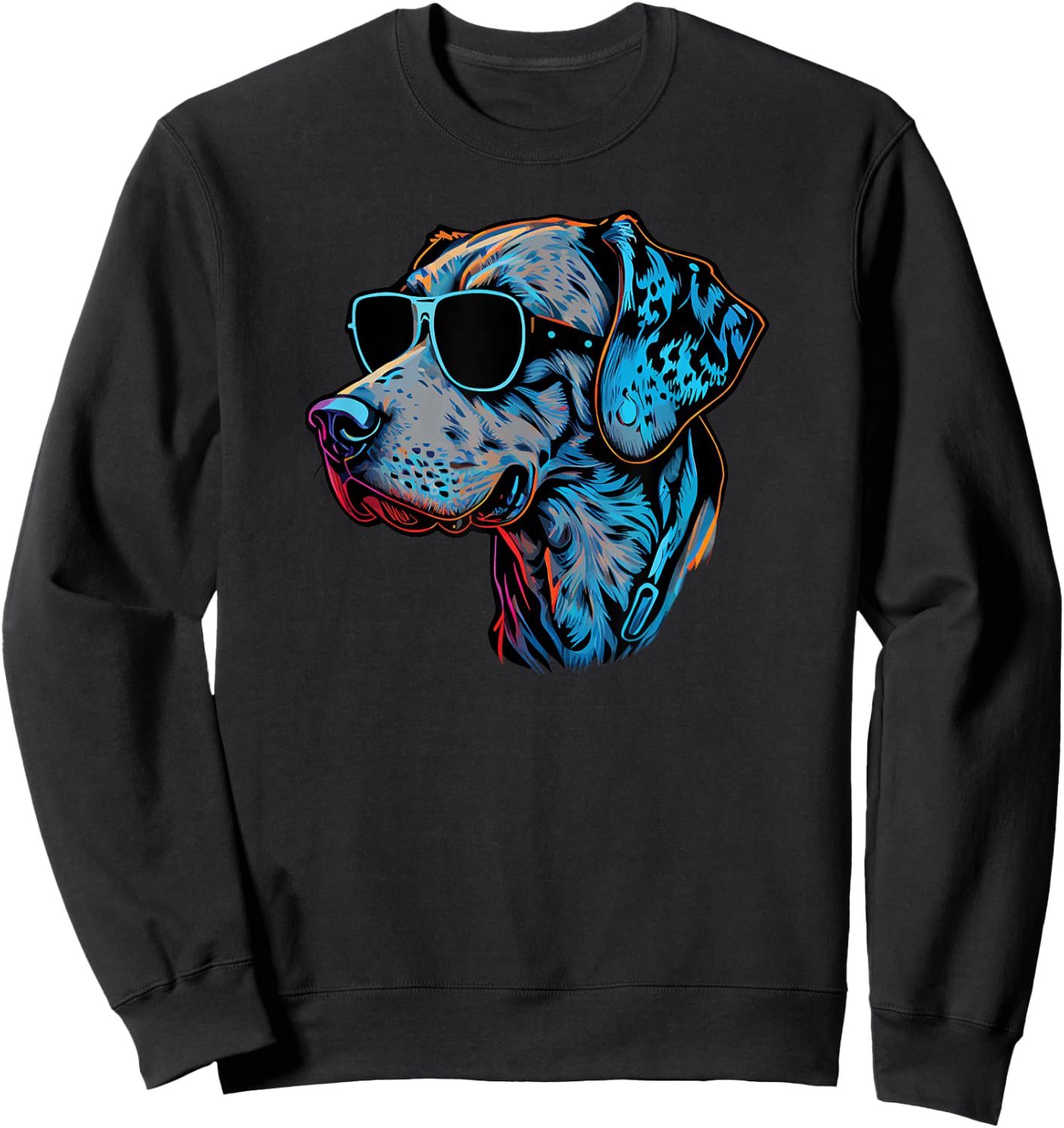 Dad Mom Cool Dog Sunglasses - Catahoula Leopard Sweatshirt - Sweatshirt | Black