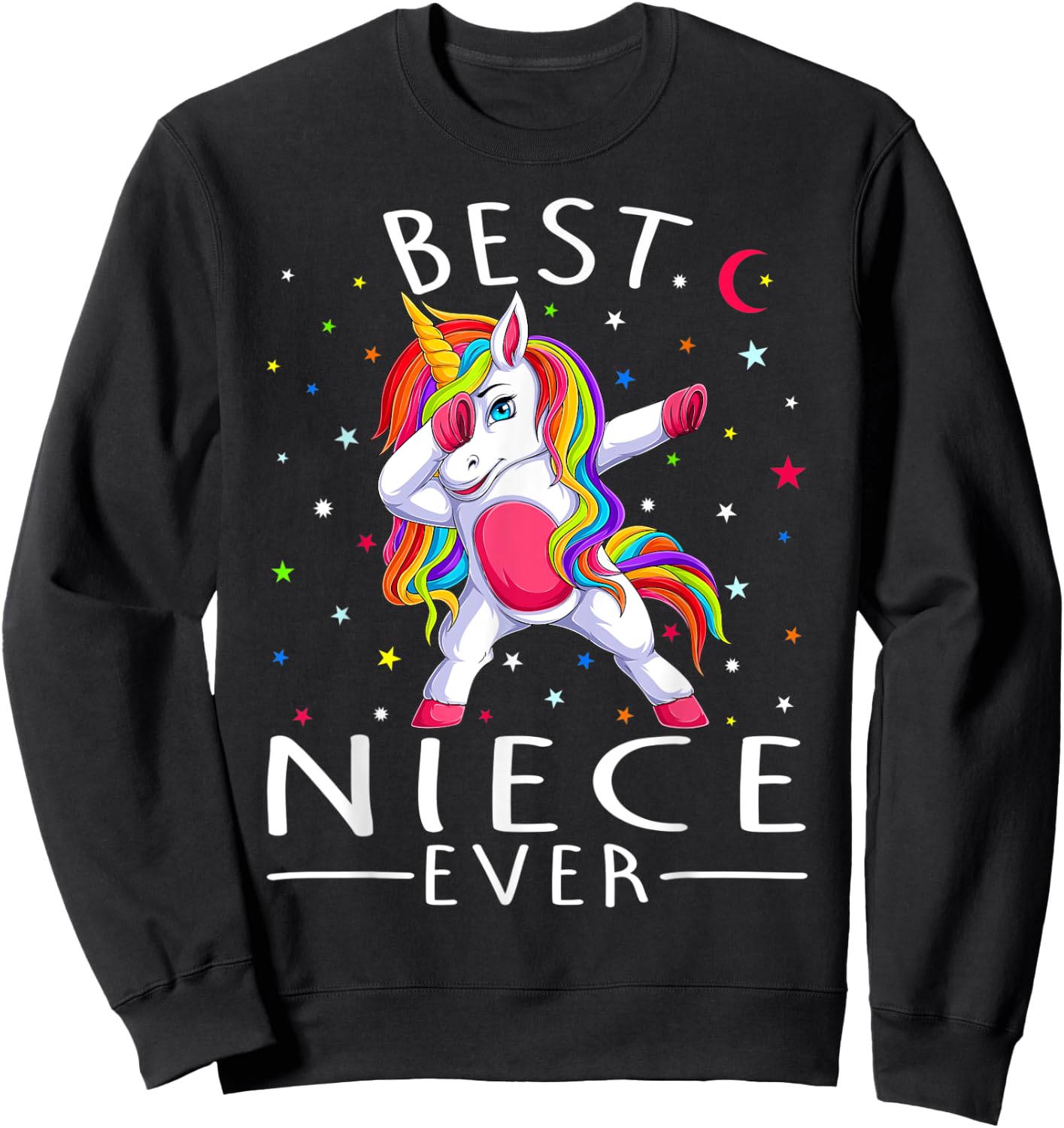 Best Niece Ever Dabbing Unicorn Sweatshirt - Sweatshirt | Black