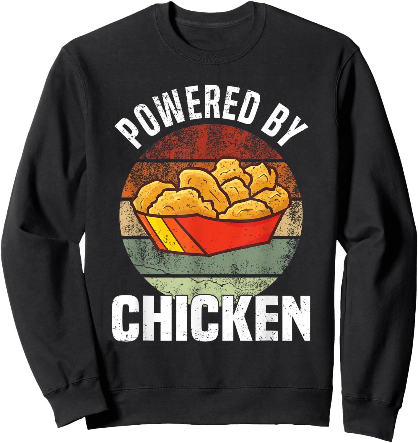 Powered By Chicken - Chicken Nuggets Sweatshirt - Sweatshirt | Black