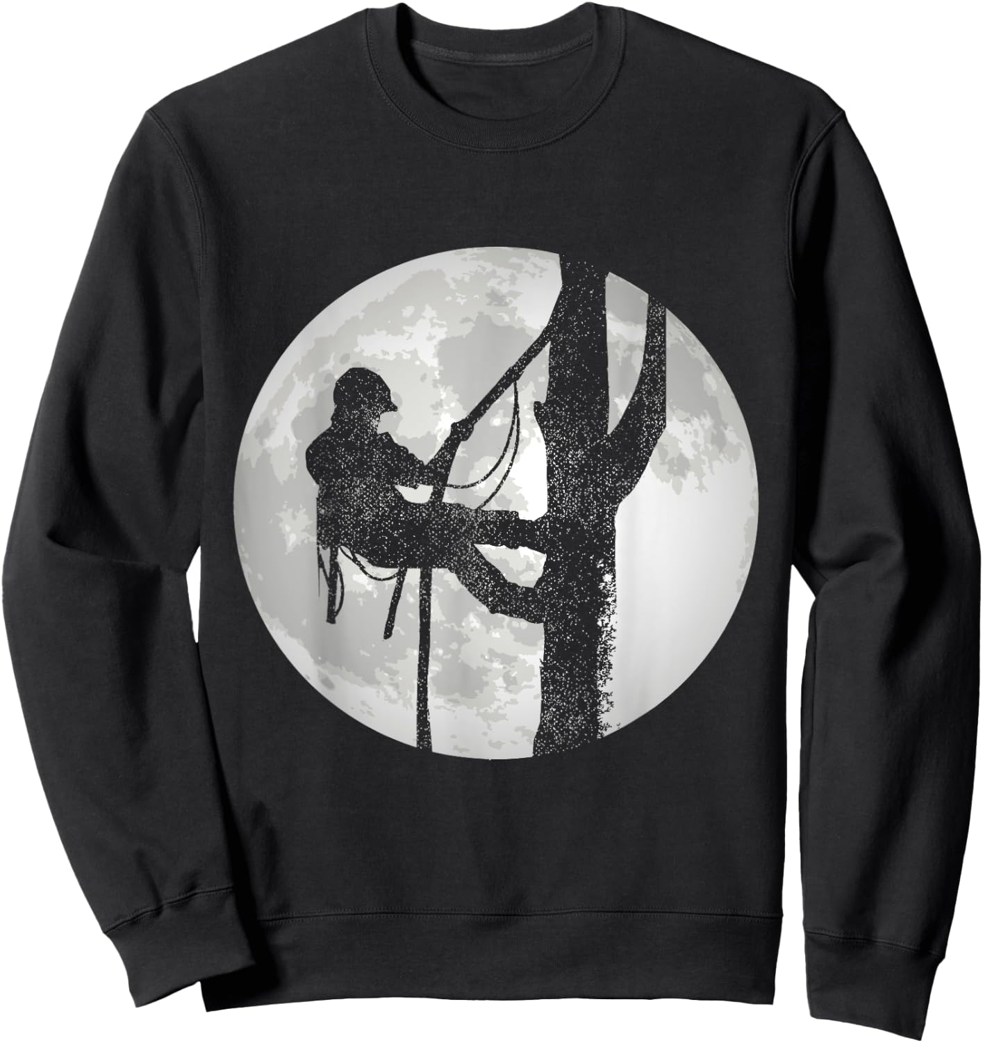 Outdoorsman Lumberjack Tree Climber Moon Logger Arborist Sweatshirt - Sweatshirt | Black