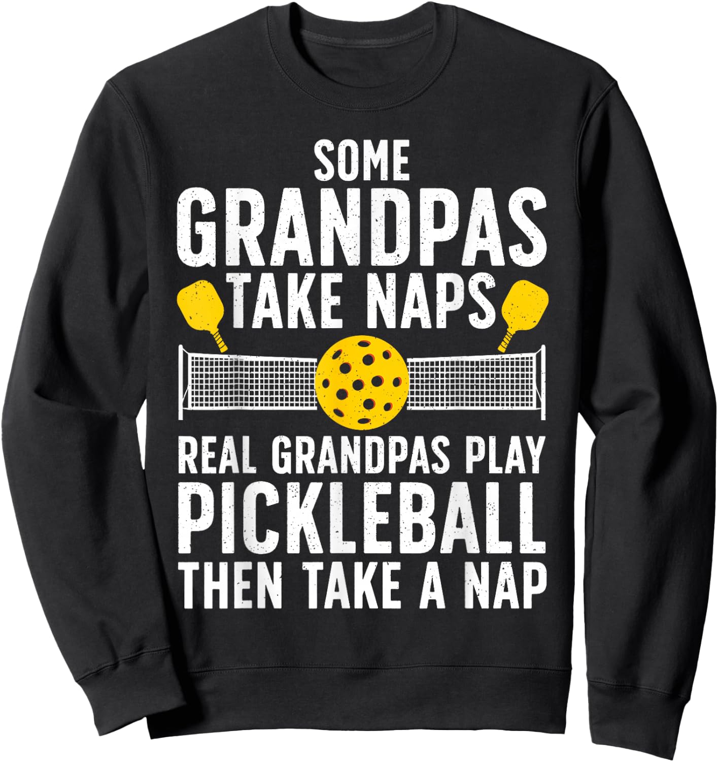 Cool Pickleball Men Grandpa Paddle Sport Pickleball Player Sweatshirt - Sweatshirt | Black