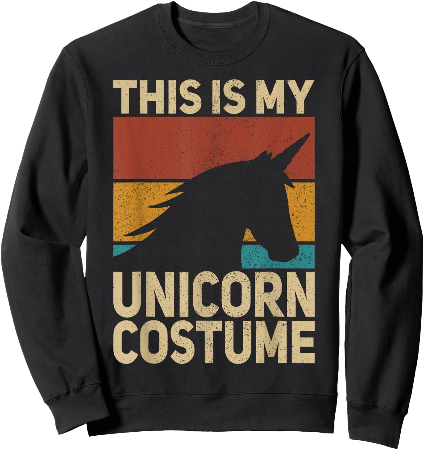Unicorn Costume Retro Unicorn Outfit Men Women Kids Unicorn Sweatshirt - Sweatshirt | Black