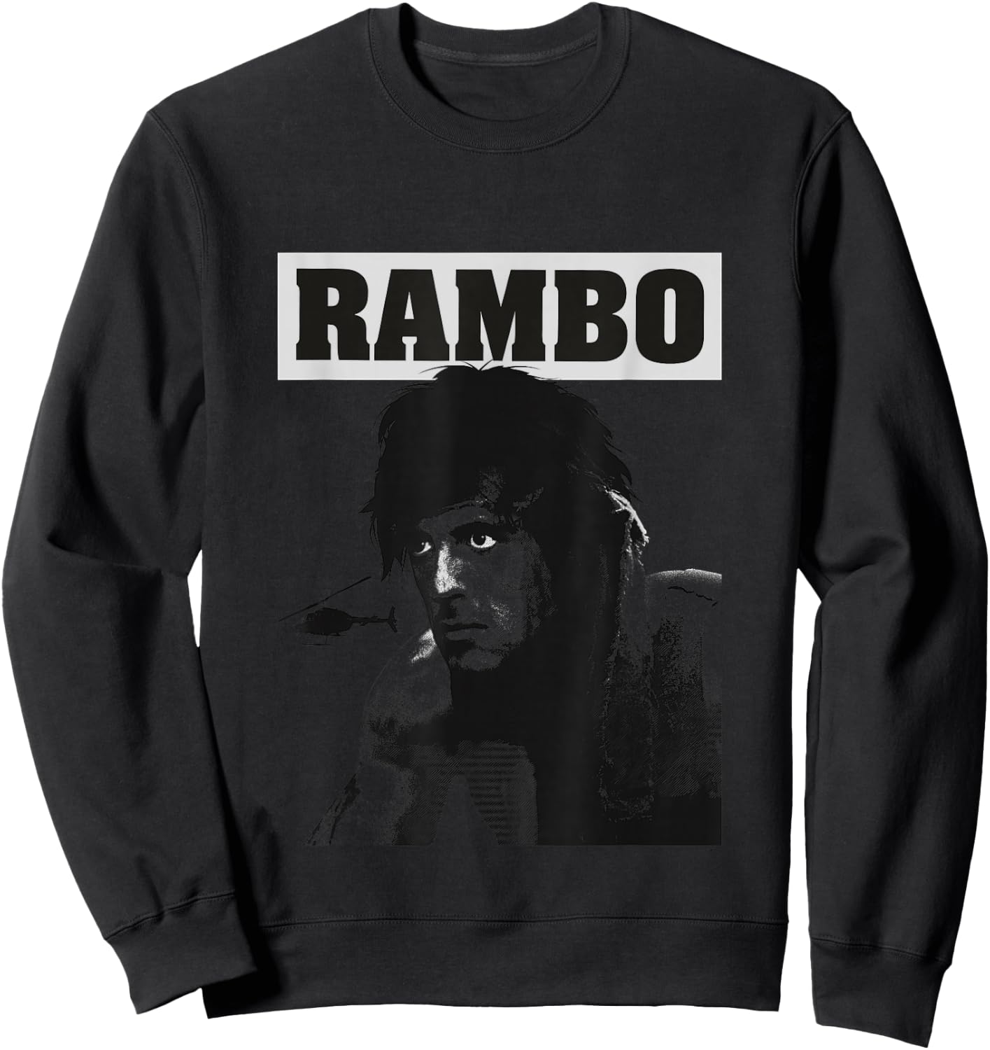 Rambo First Blood Helicopter Poster Sweatshirt - Sweatshirt | Black