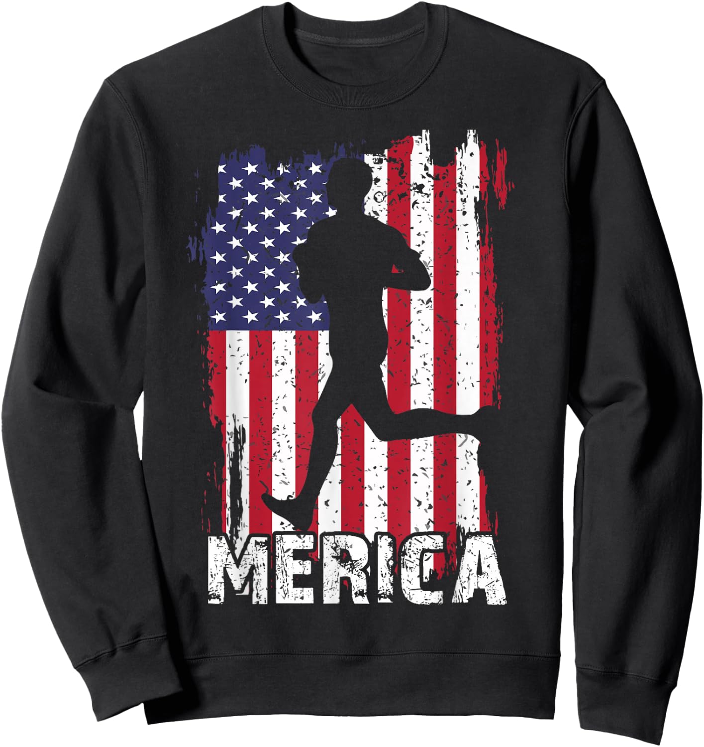Patriotic 4th Of July Running-Shirt Runner US Flag Men Women Sweatshirt - Sweatshirt | Black