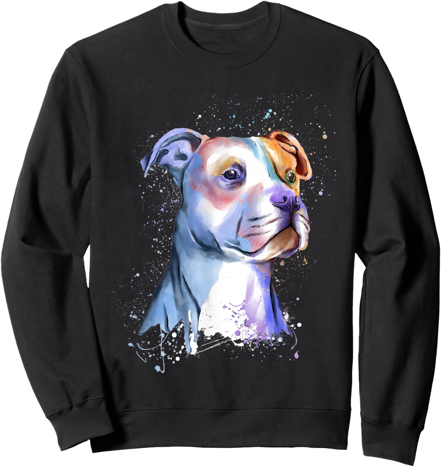 Colorful Pitbull Splash Artwork - Pet Breeder Dog Trainer Women Girls Kids Sweatshirt - Sweatshirt | Black