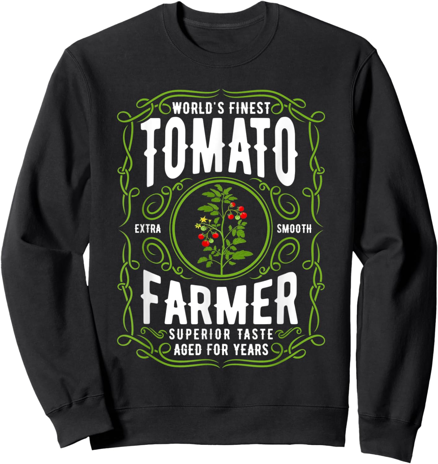Worlds Finest Tomato Farmer, Funny Tomato Gardening Sweatshirt - Sweatshirt | Black