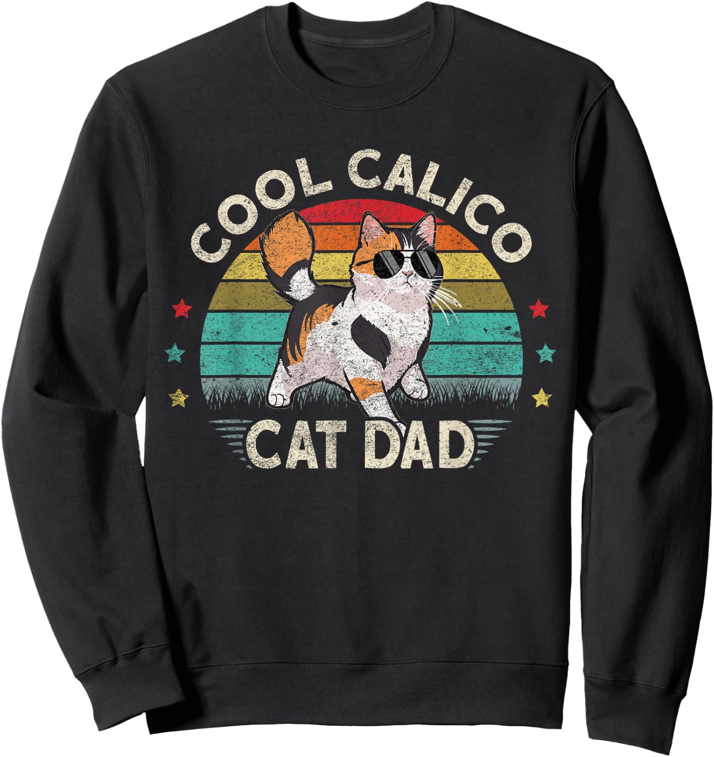Caliby Female Plush Stuff Tricolor Dilute Calico Cat Sweatshirt - Sweatshirt | Black