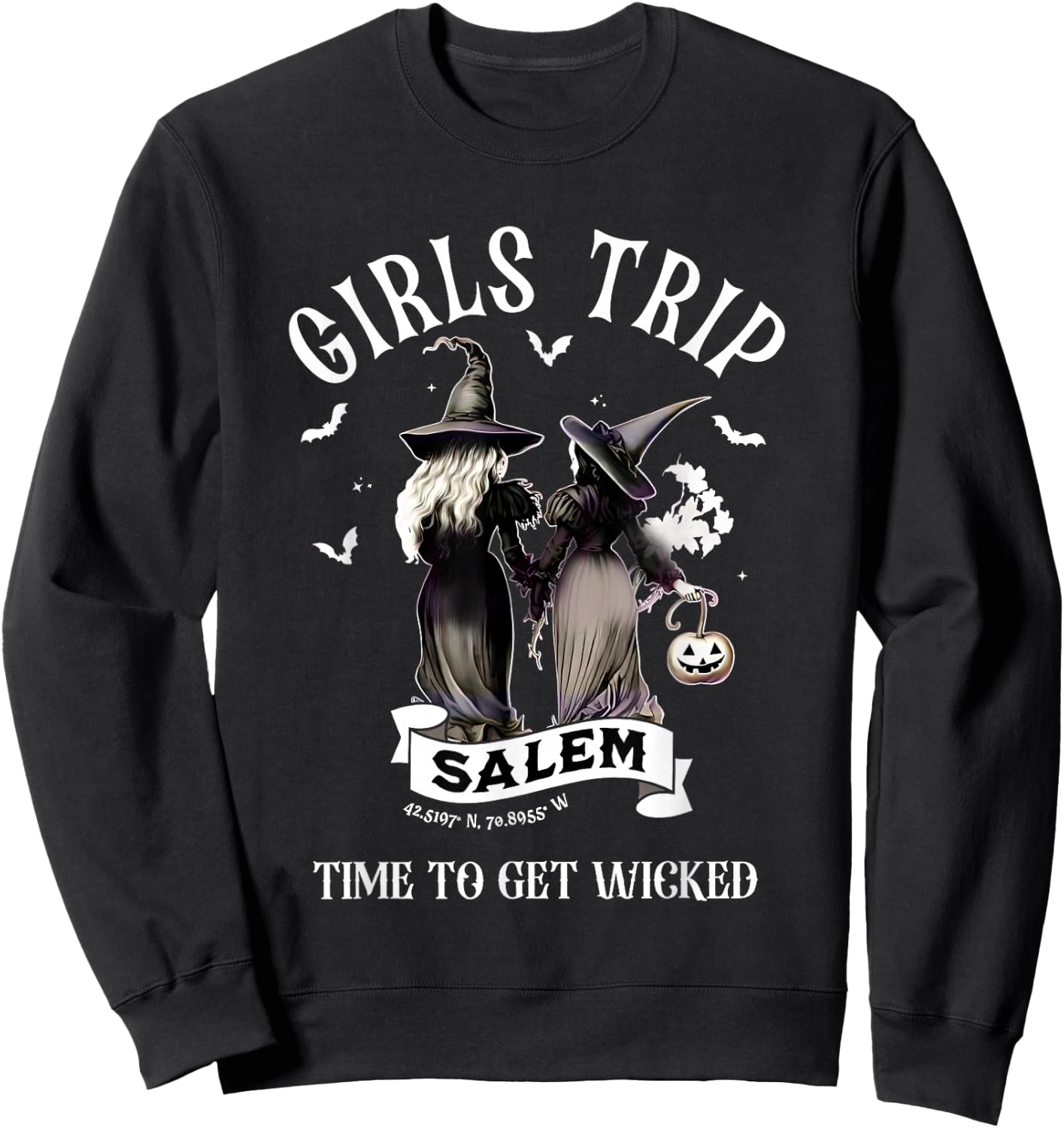 Girls Trip Salem Vintage Halloween Sweatshirt - Sweatshirt | Black