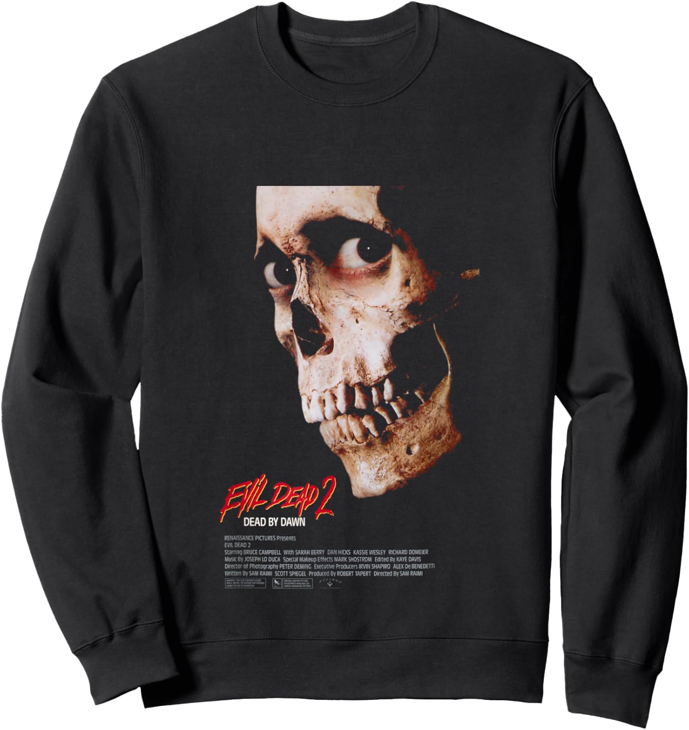 Evil Dead 2 Dead by Dawn Theatrical Poster Sweatshirt - Sweatshirt | Black