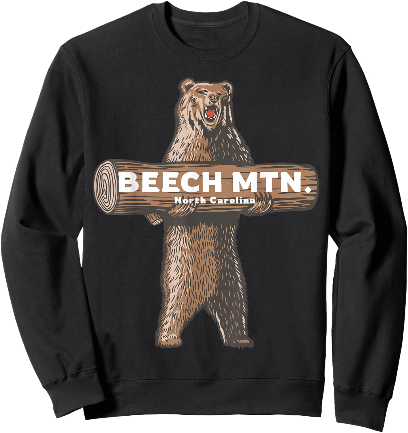 Beech Mountain North Carolina NC Bear Vacation Souvenir Sweatshirt - Sweatshirt | Black