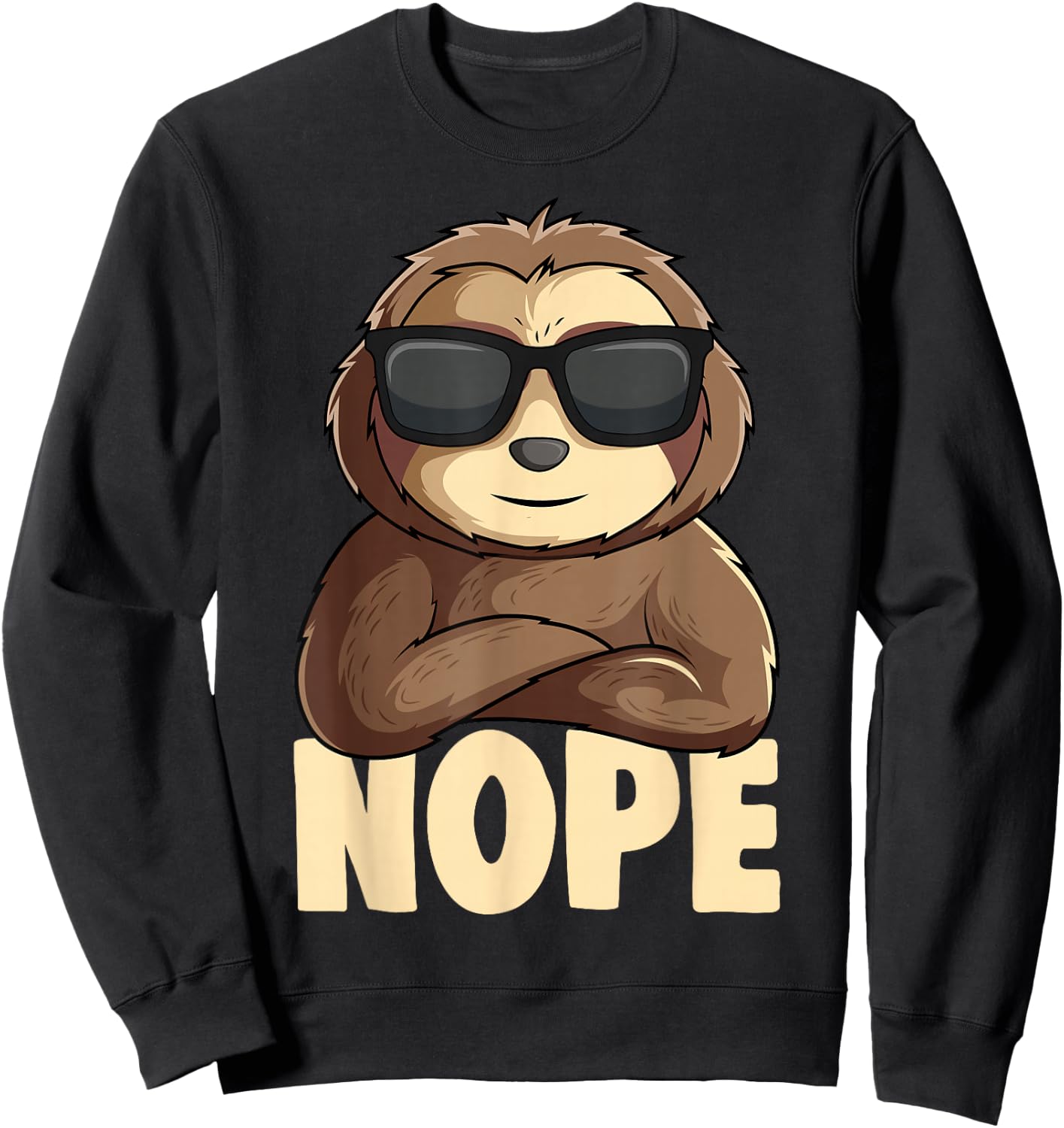 Nope Sloth Women Kids Girls Boys Youth Sweatshirt - Sweatshirt | Black