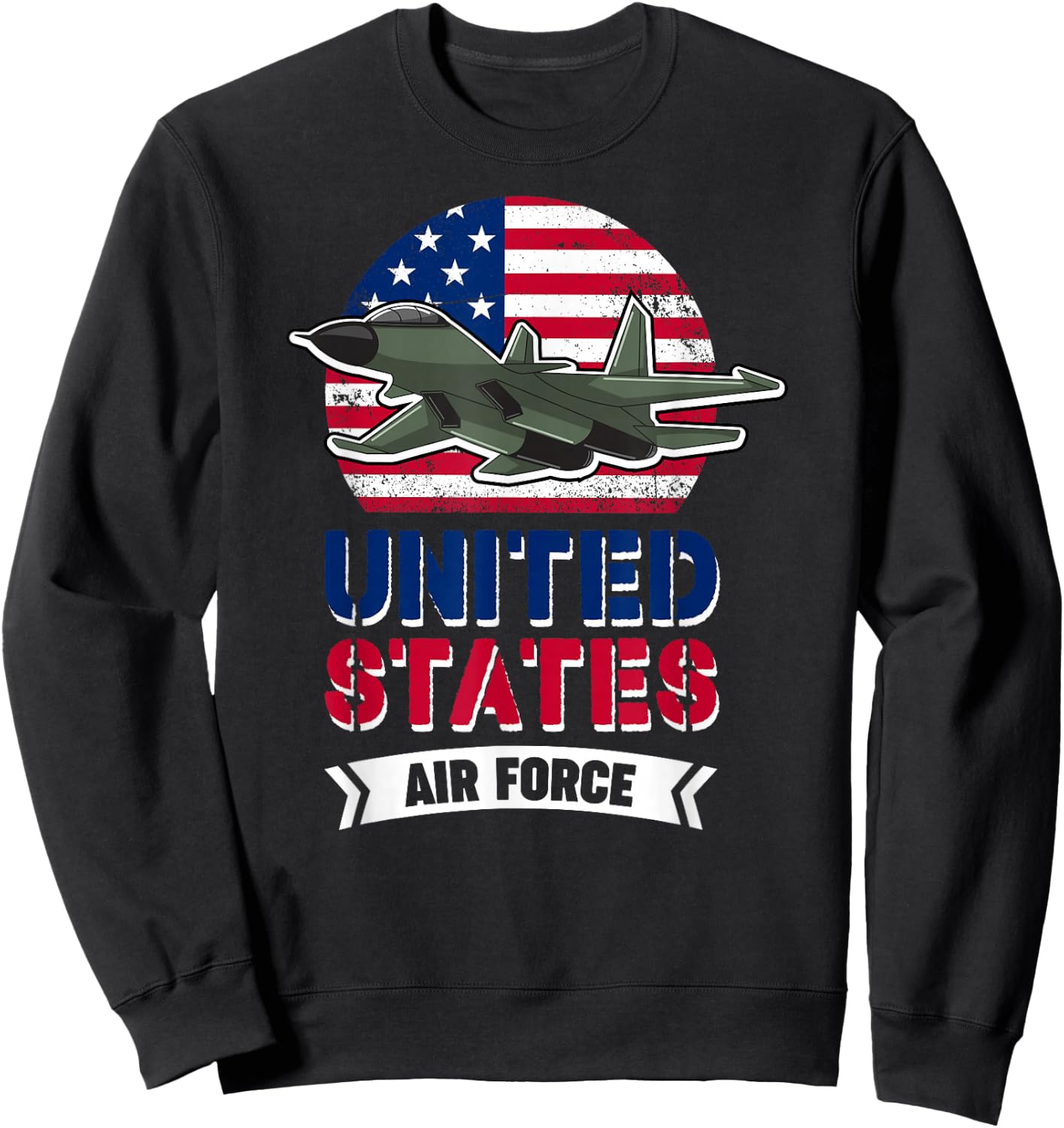 United States Air Force | US American Flag | Plane Fighter Sweatshirt - Sweatshirt | Black