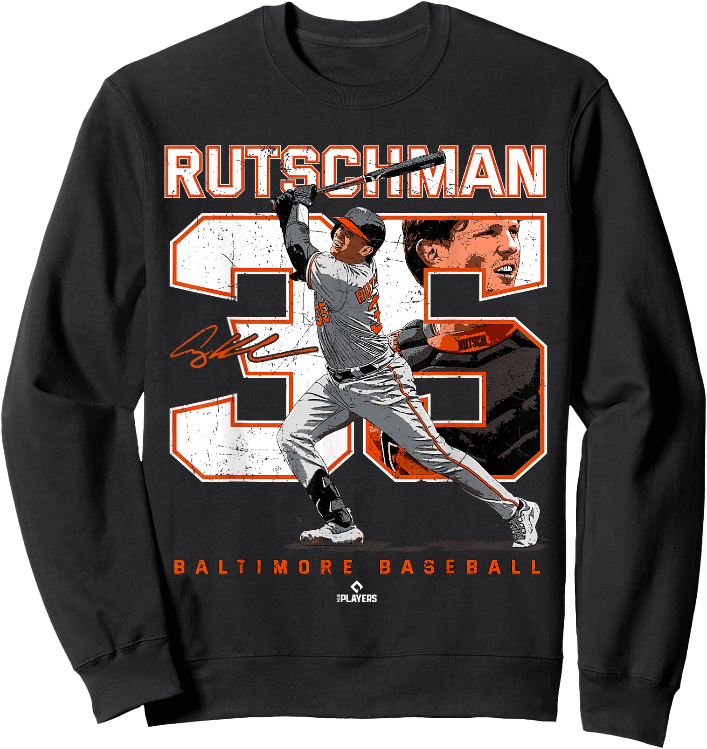 Number and Portrait Adley Rutschman Baltimore Sweatshirt - Sweatshirt | Black