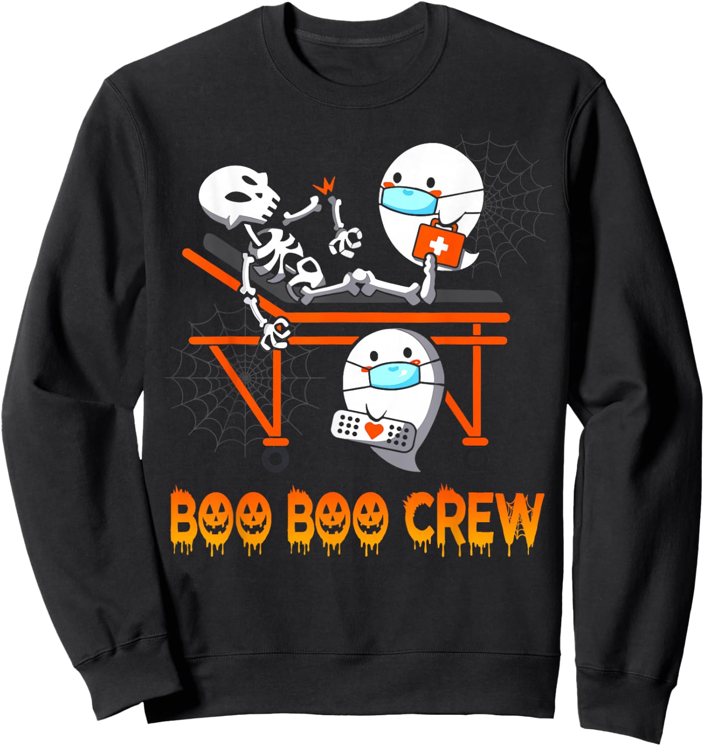 Paramedic EMS Skeleton Boo Boo Crew Halloween Sweatshirt - Sweatshirt | Black