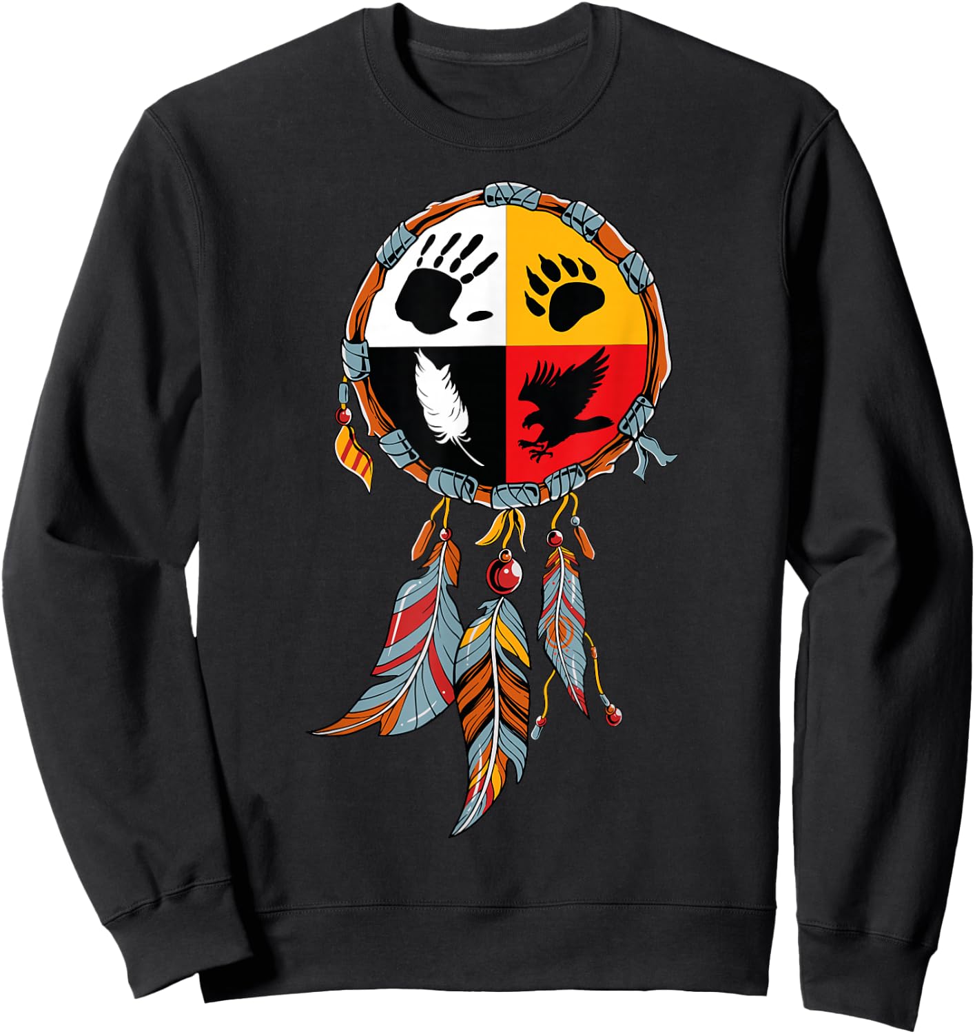 Native American Medicine Wheel Indigenous Sweatshirt - Sweatshirt | Black