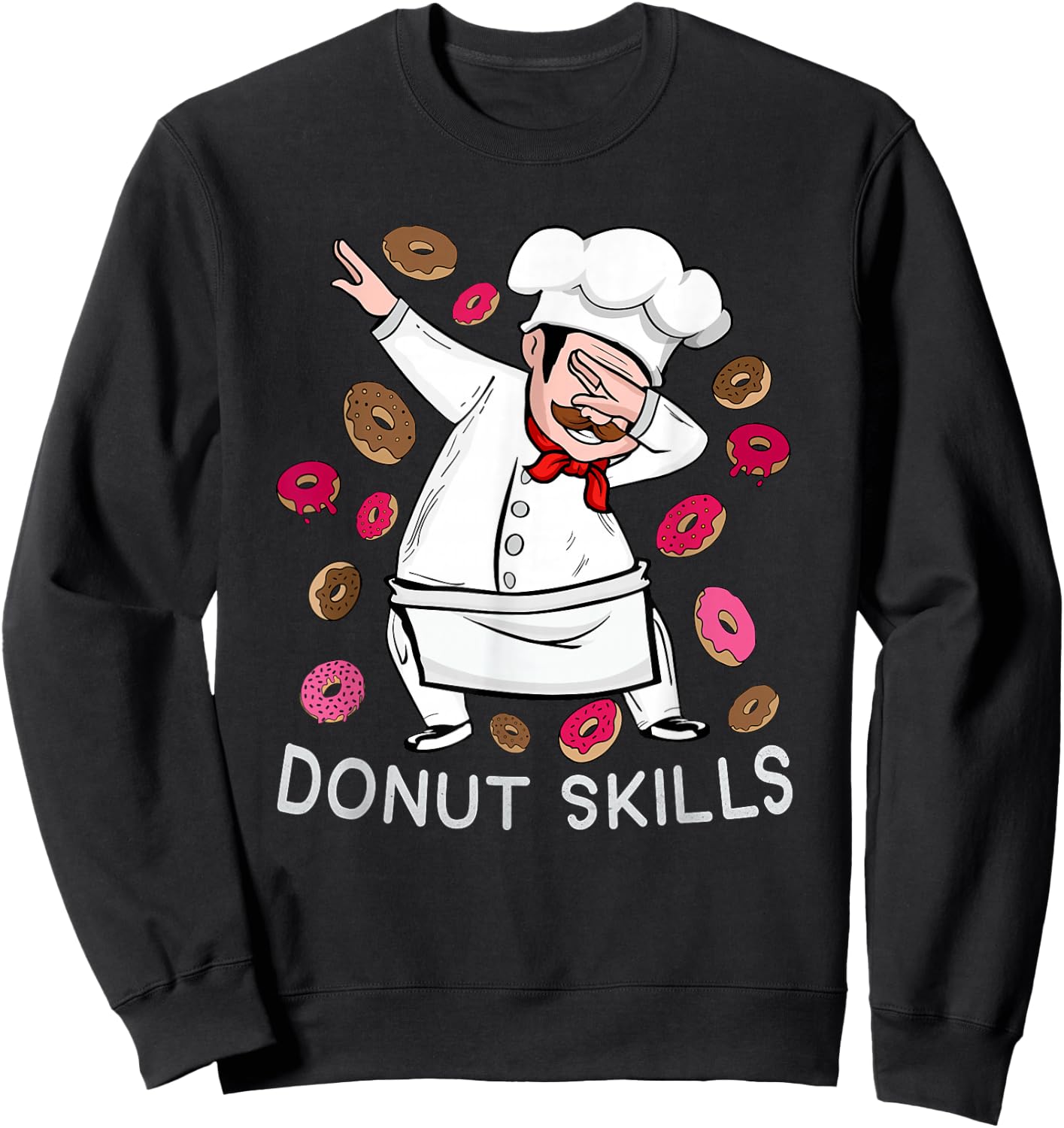 Donut Lover Men Pastry Chef Muffin Souvenir Cake Donuts Sweatshirt - Sweatshirt | Black