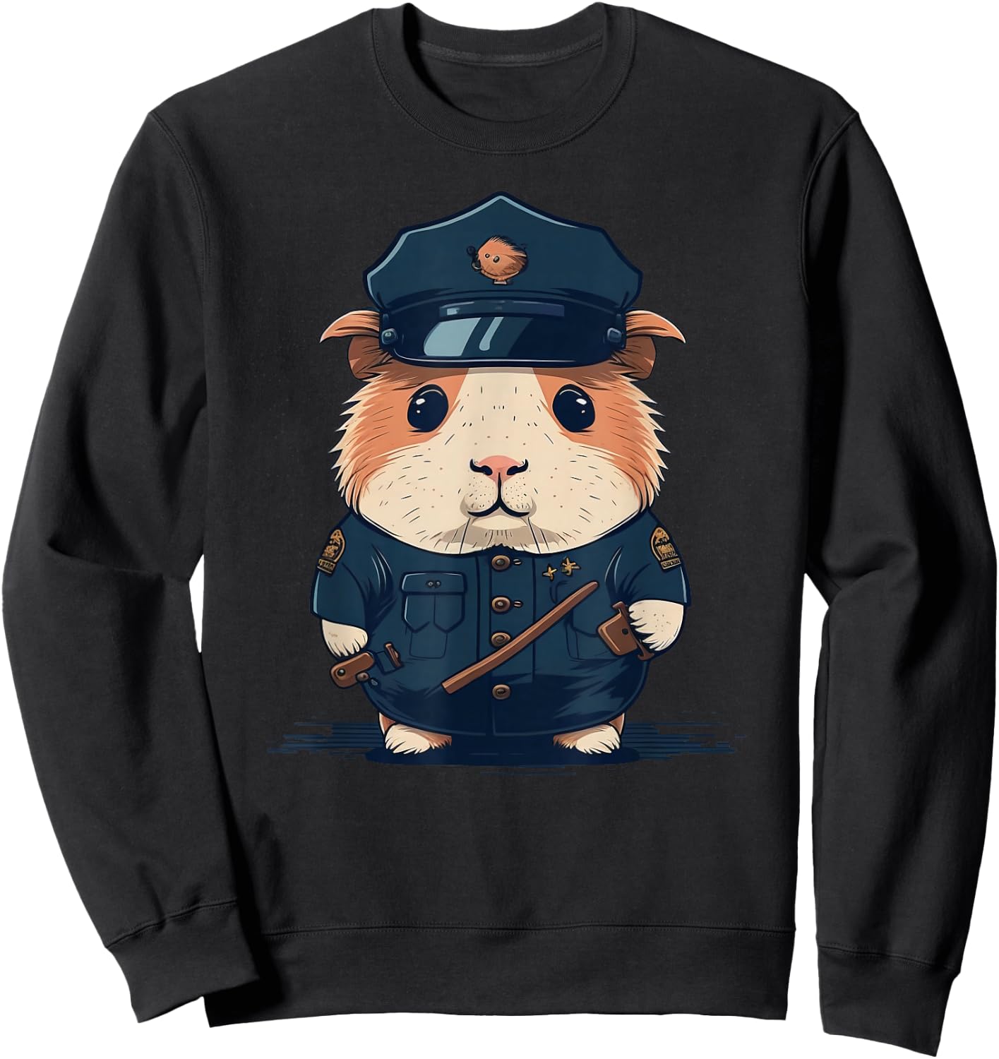 Police Officer Guinea Pig Cop on Police Guinea Pig Sweatshirt - Sweatshirt | Black
