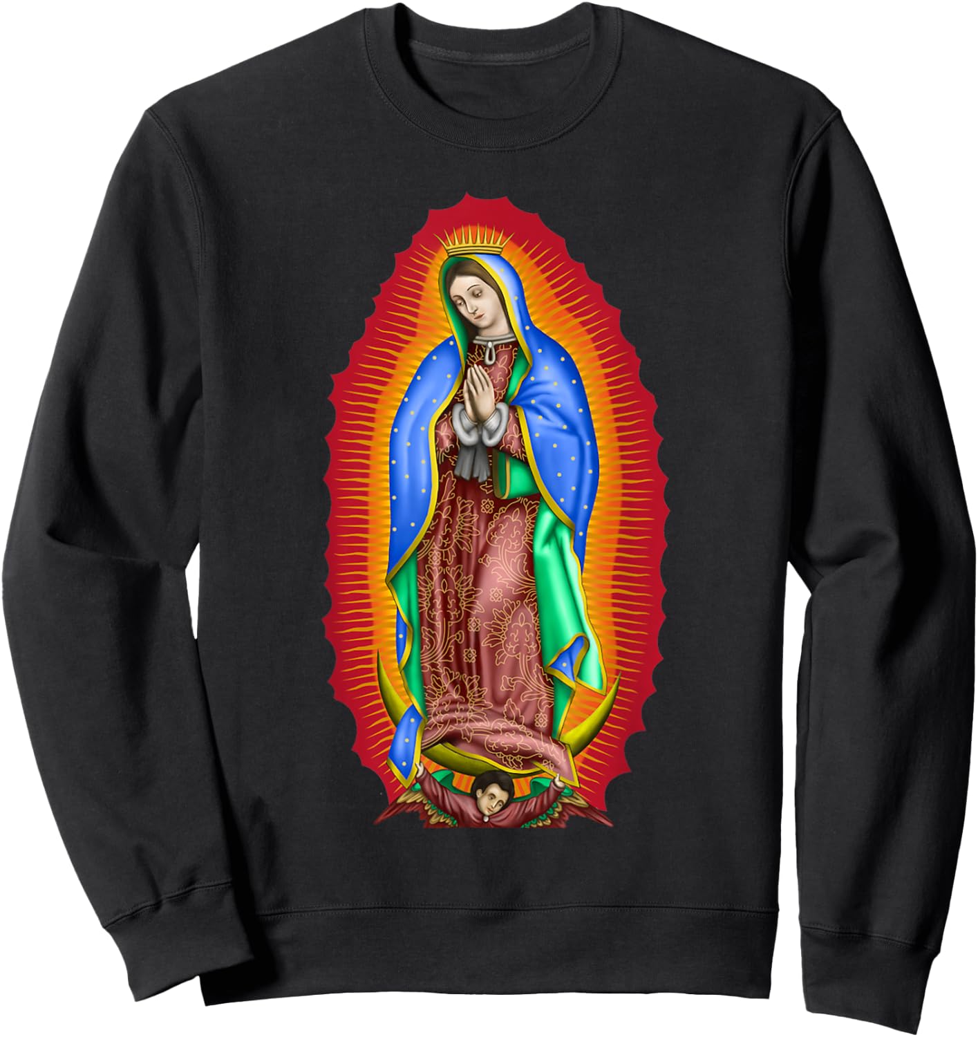 Virgen de Guadalupe Our Lady of Guadalupe Catholic Mary Sweatshirt - Sweatshirt | Black