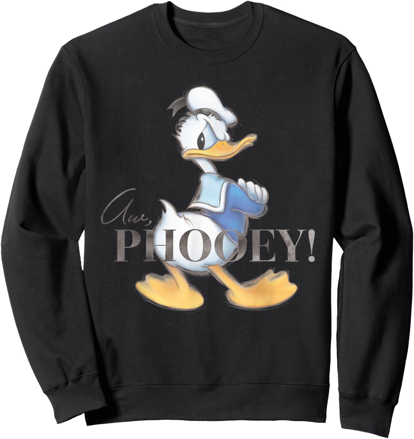 Disney 100 Anniversary Donald Duck D100 Quote Aw Phooey Small Sweatshirt - Sweatshirt | Black