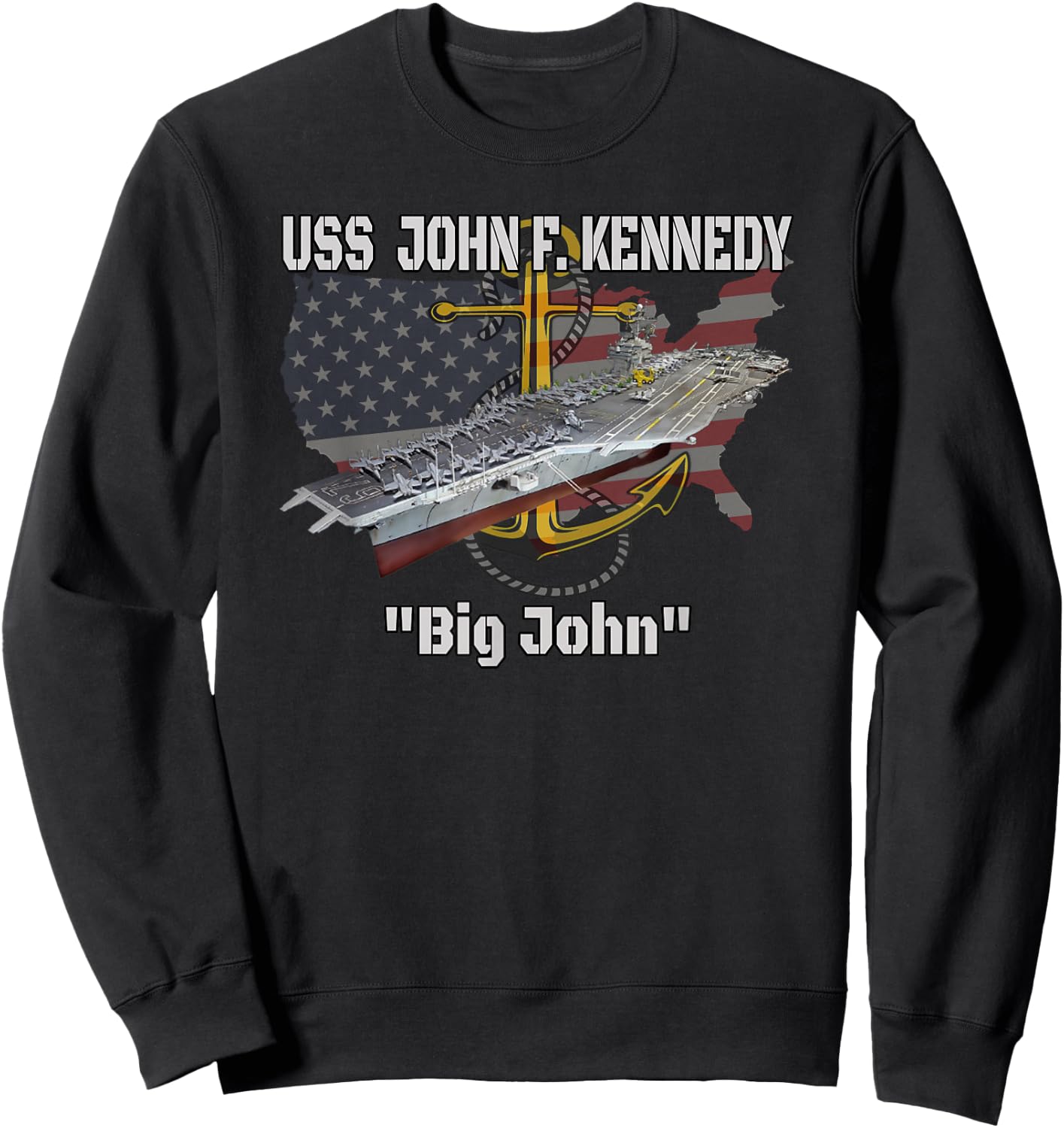 Aircraft Carrier USS John F. Kennedy CV-67 CVA-67 Veterans Sweatshirt - Sweatshirt | Black