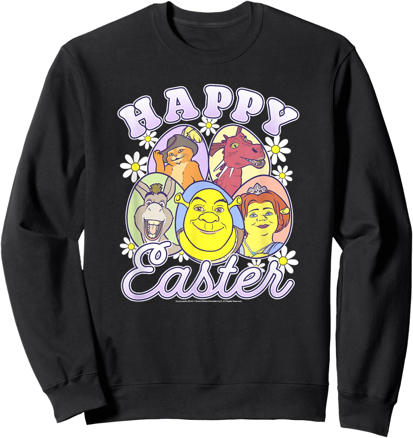 Shrek Happy Easter Group Egg Portraits Sweatshirt - Sweatshirt | Black