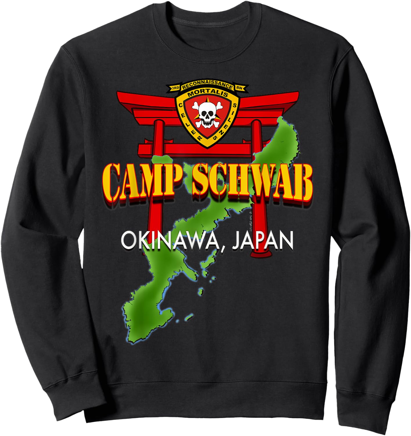 3D Reconnaissance Battalion Camp Schwab Okinawa Sweatshirt - Sweatshirt | Black