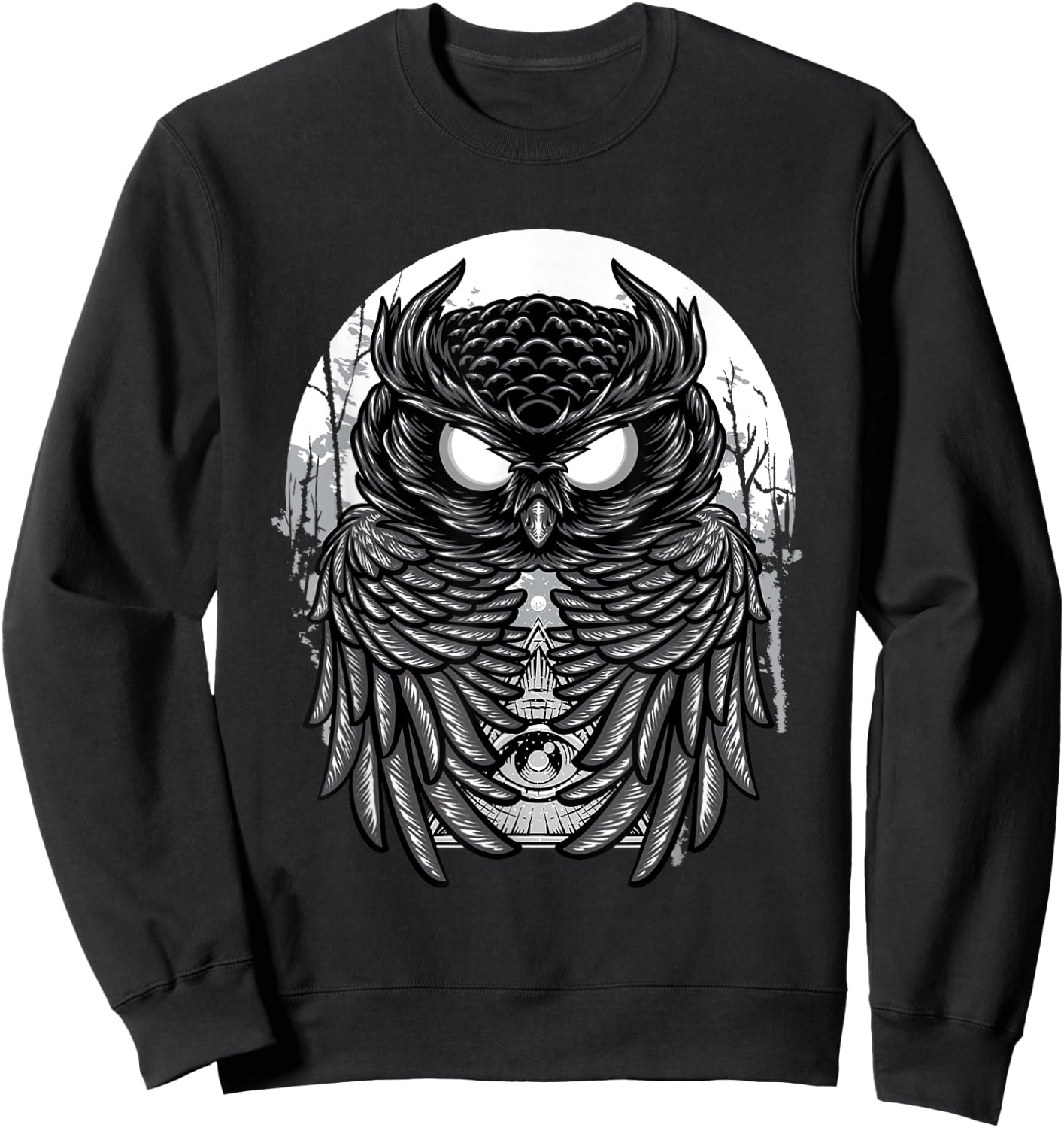Spooky Midnight Owl - Goth Birds Animal Lover Ornithology Sweatshirt - Sweatshirt | Black