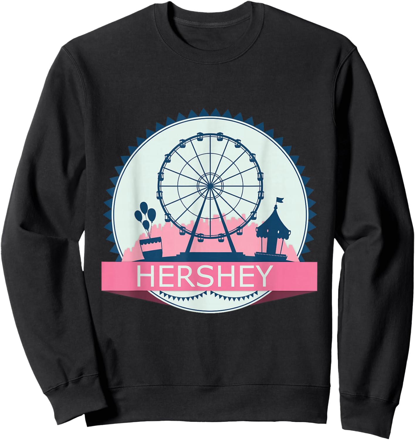 Vintage Hershey PA, Pennsylvania, Park Retro Sweatshirt - Sweatshirt | Black