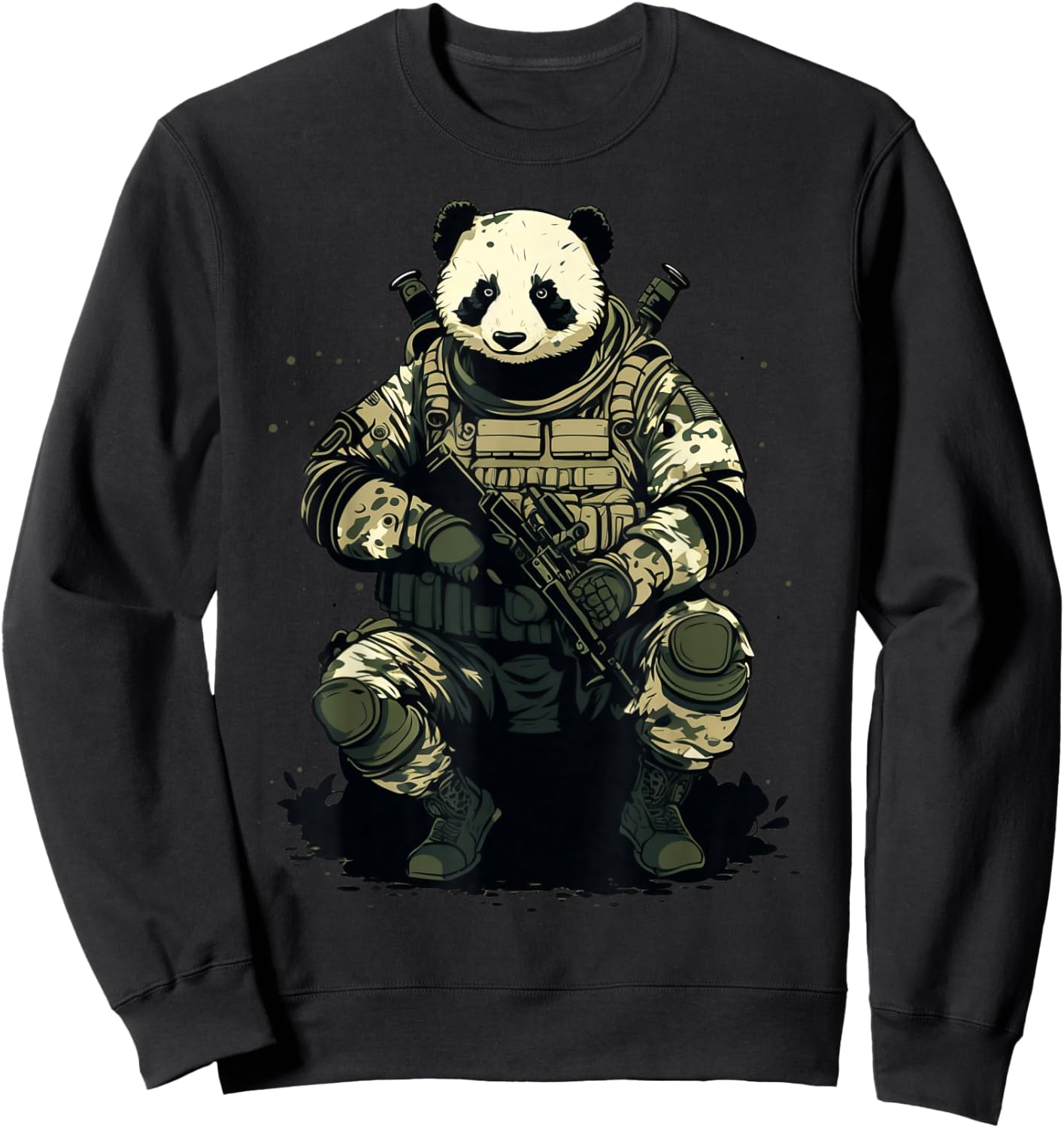 Soldier Panda Army Military Panda Sweatshirt - Sweatshirt | Black