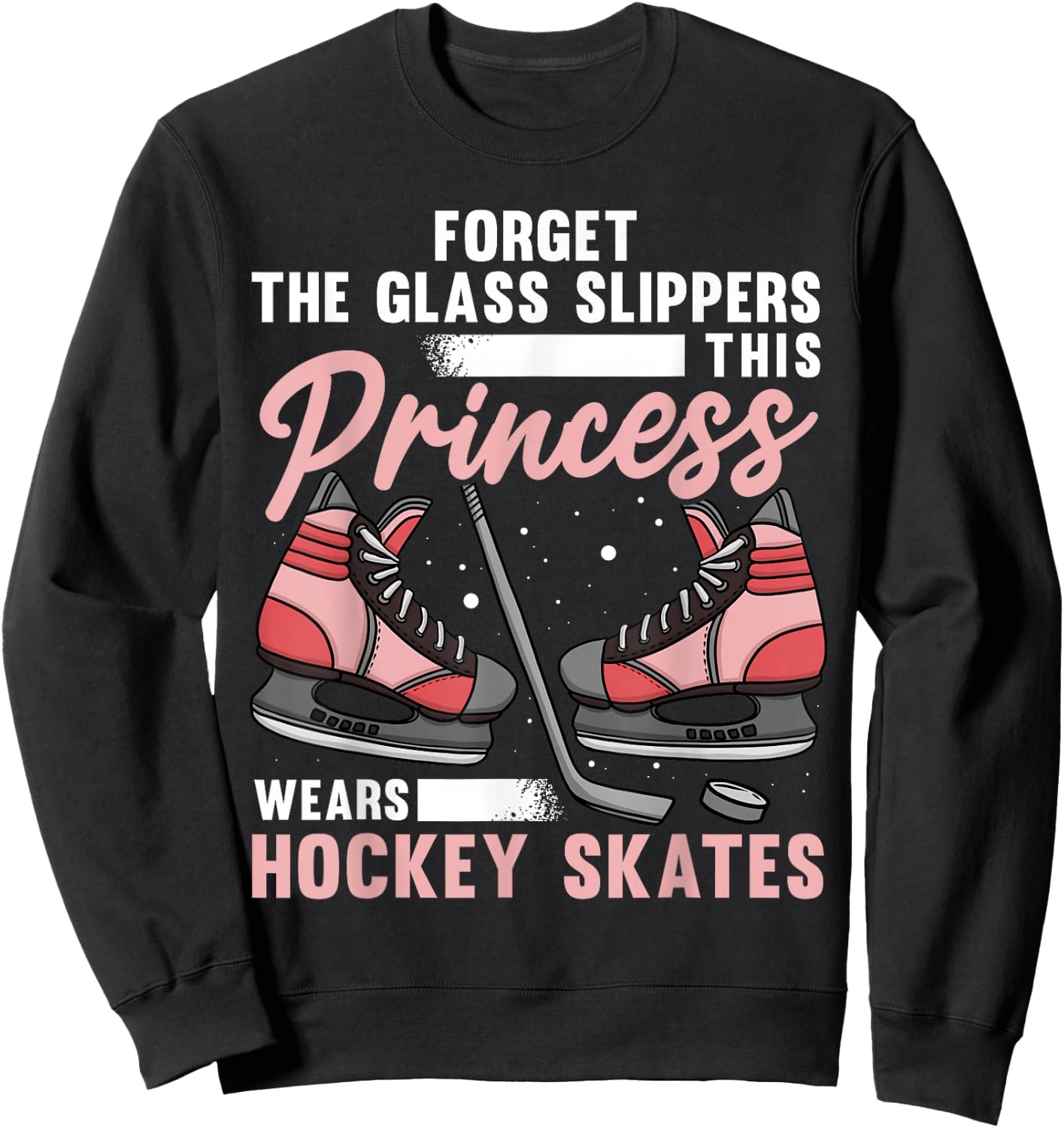 Funny Ice Hockey Art Girls Ice Hockey Player Lover Sweatshirt - Sweatshirt | Black