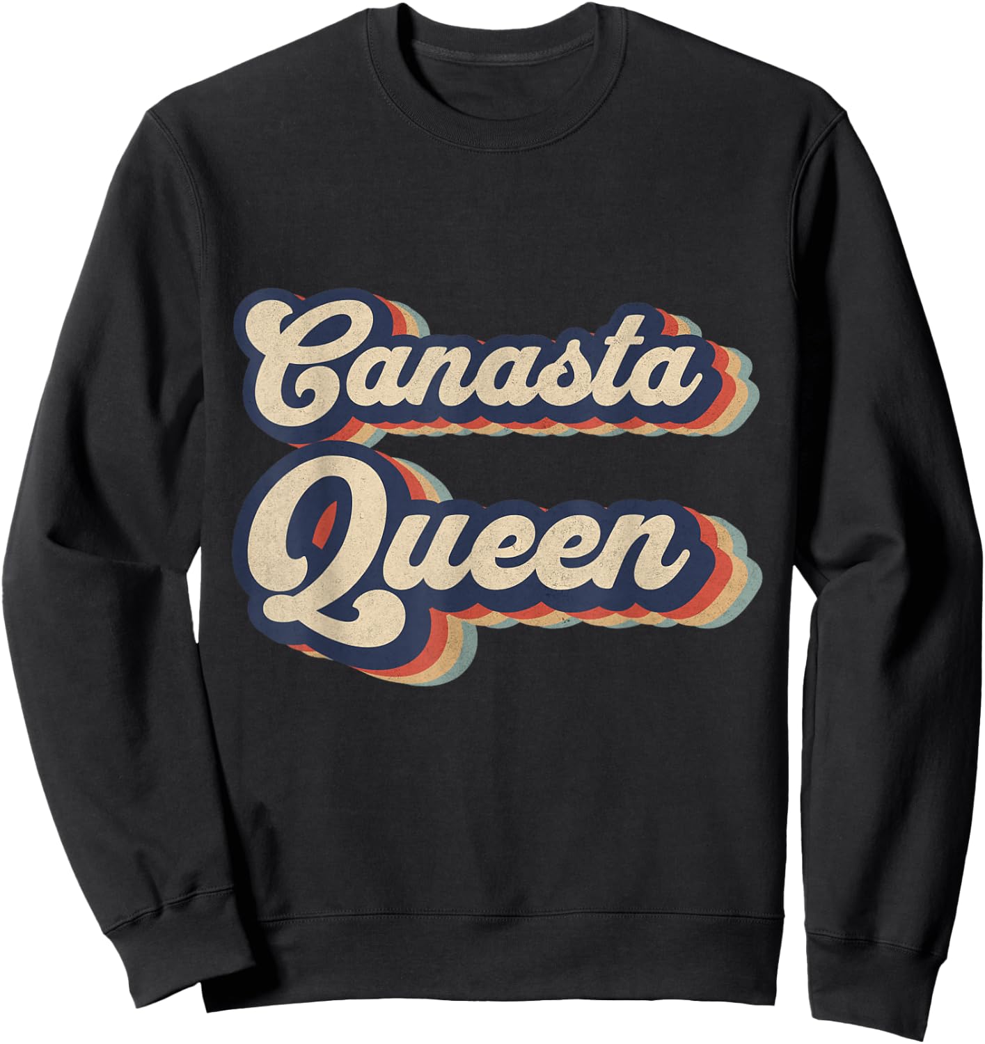Funny Canasta Card Games Outfits Canasta Queen Vintage Designs Funny Canasta Card Game Sweatshirt - Sweatshirt | Black