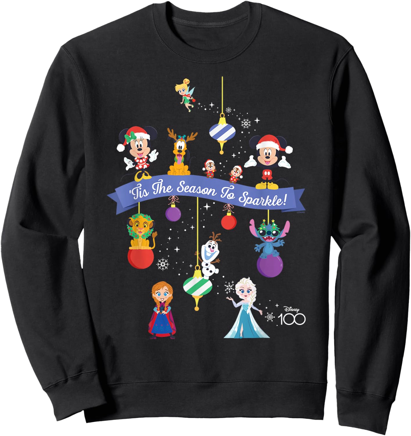 Disney 100 Christmas Holiday ‘Tis the Season to Sparkle! Sweatshirt - Sweatshirt | Black