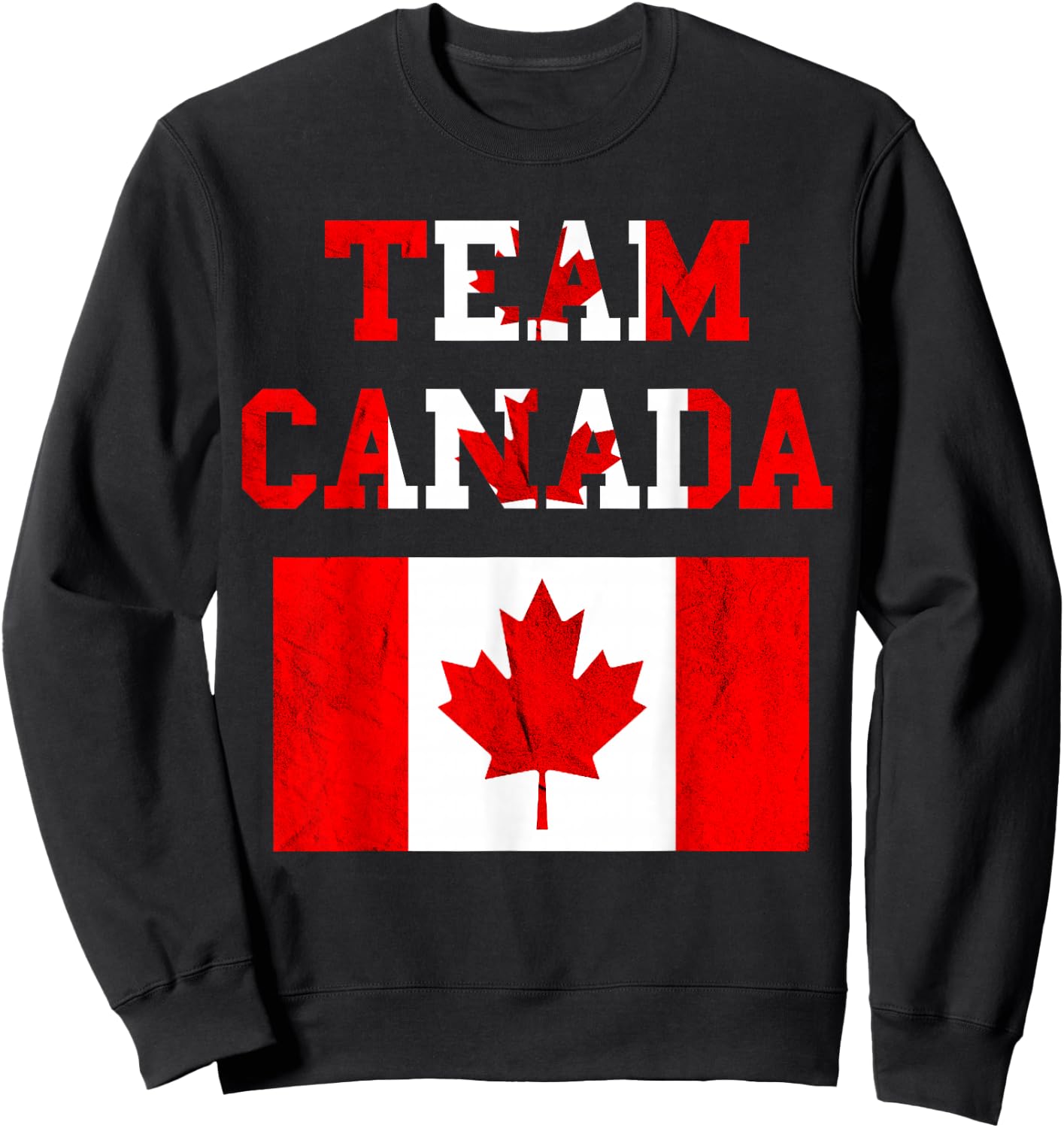 Team Canada Maple Leaf Canadian Soccer Team Canada Flag Sweatshirt - Sweatshirt | Black