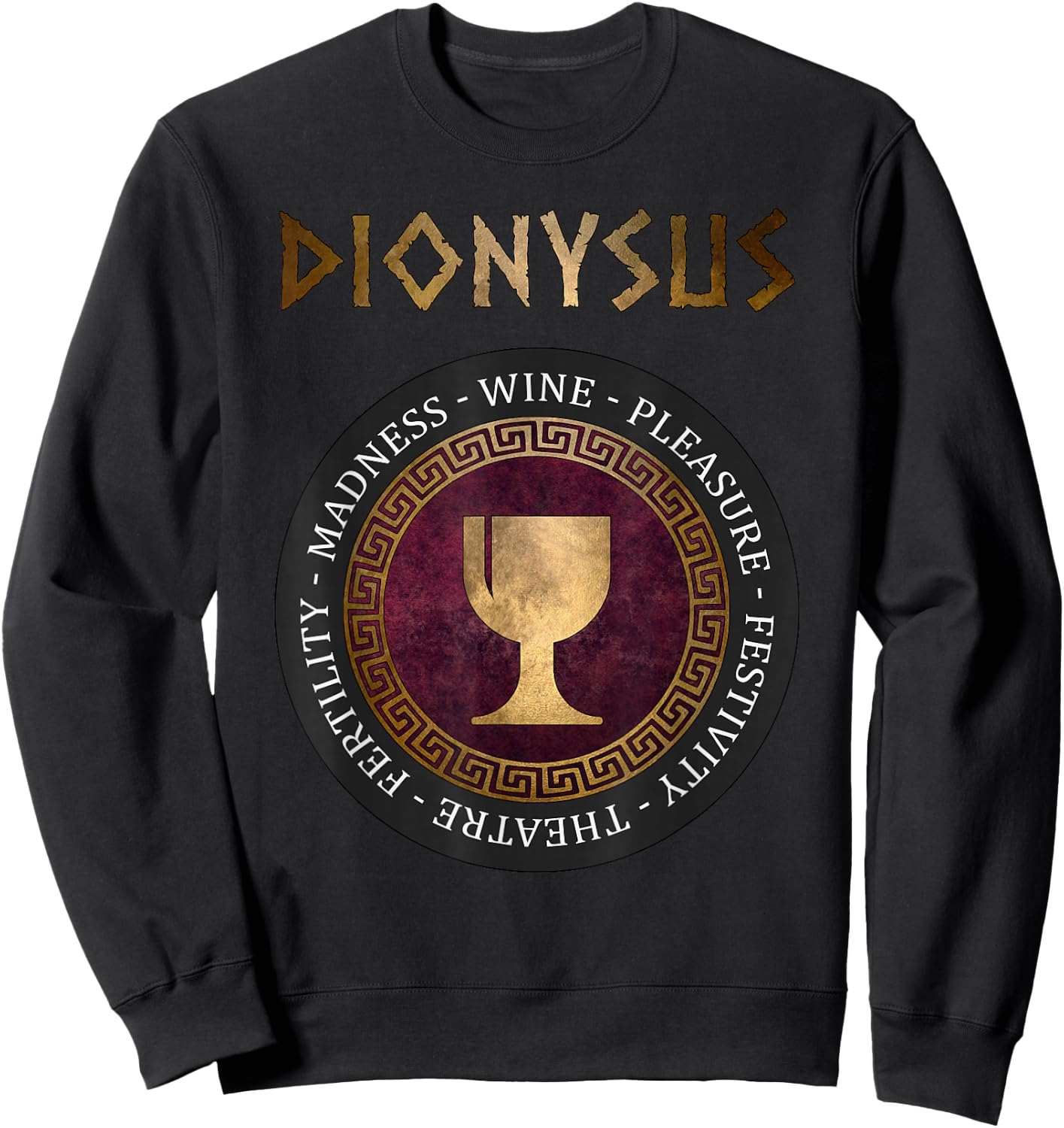 Dionysus Ancient Greek God of Wine and Festivities Sweatshirt - Sweatshirt | Black