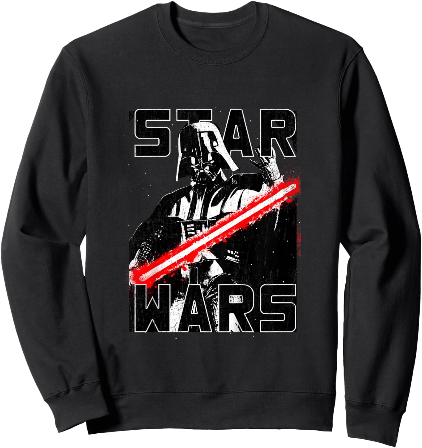 Kids Star Wars Classic Distressed Darth Vader Retro Lightning Sweatshirt - Sweatshirt | Black