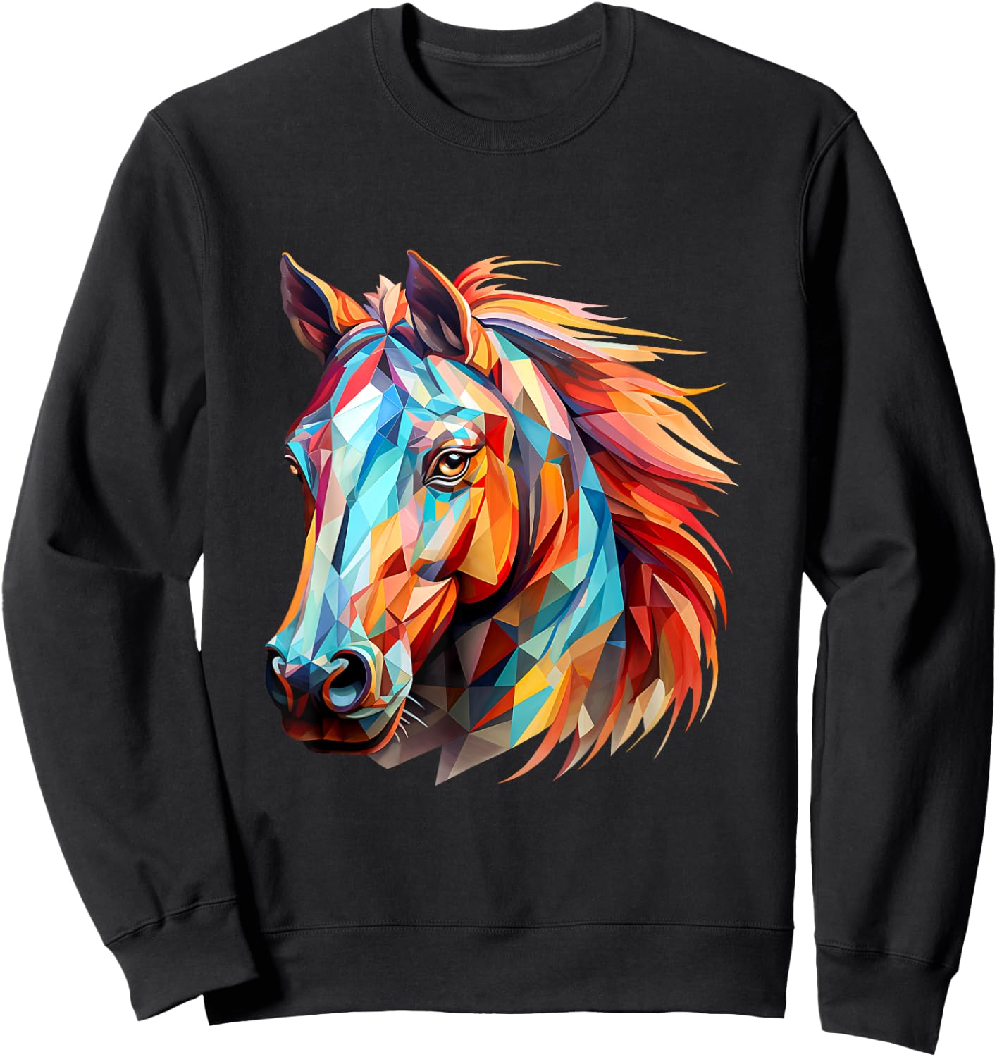 Horse Colorful Sweatshirt - Sweatshirt | Black