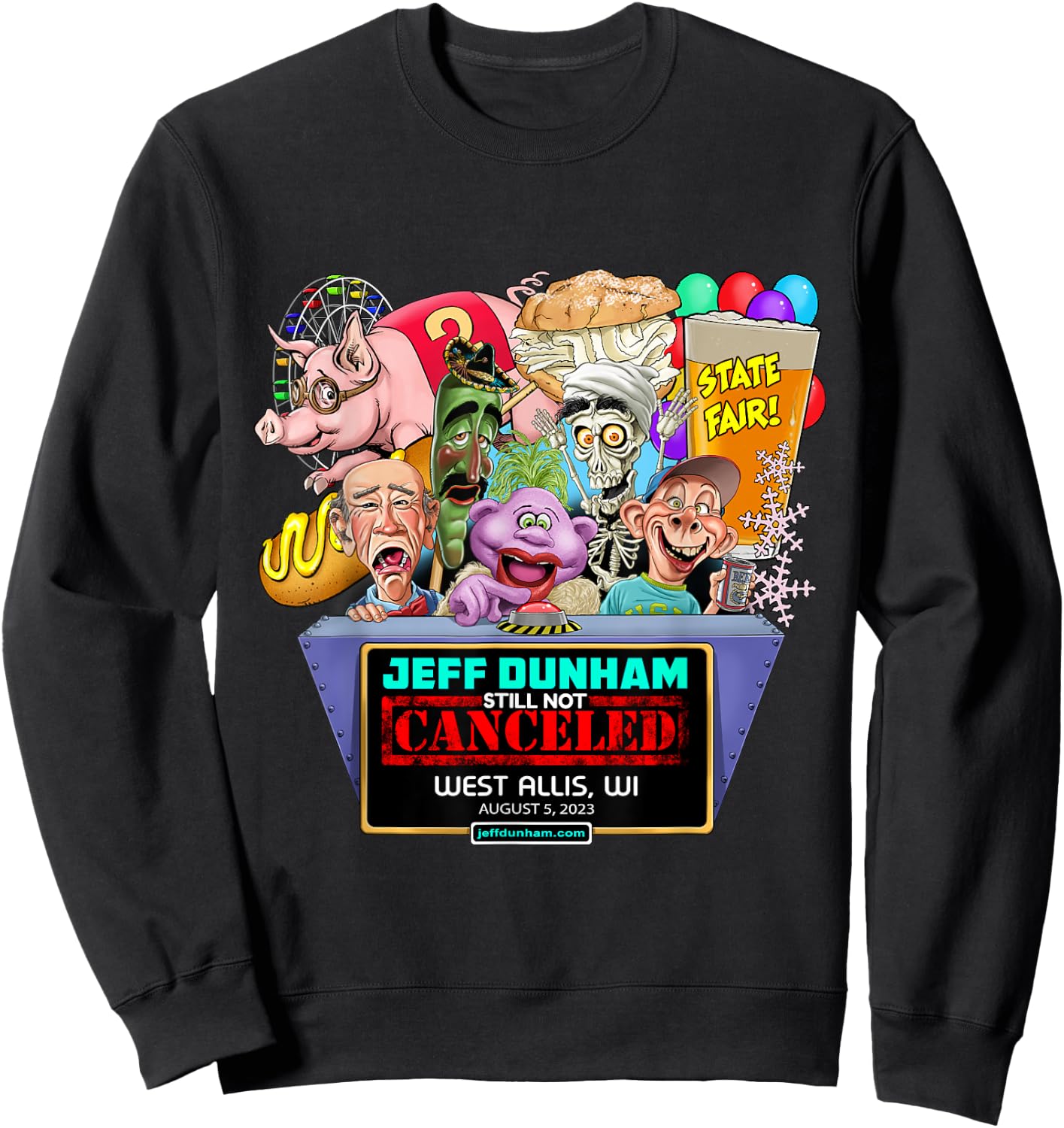 Jeff Dunham West Allis, WI (2023) Sweatshirt - Sweatshirt | Black