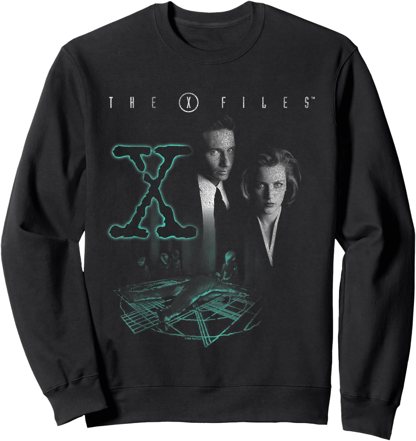 X-Files Mulder & Scully Glowing Logo Sweatshirt - Sweatshirt | Black