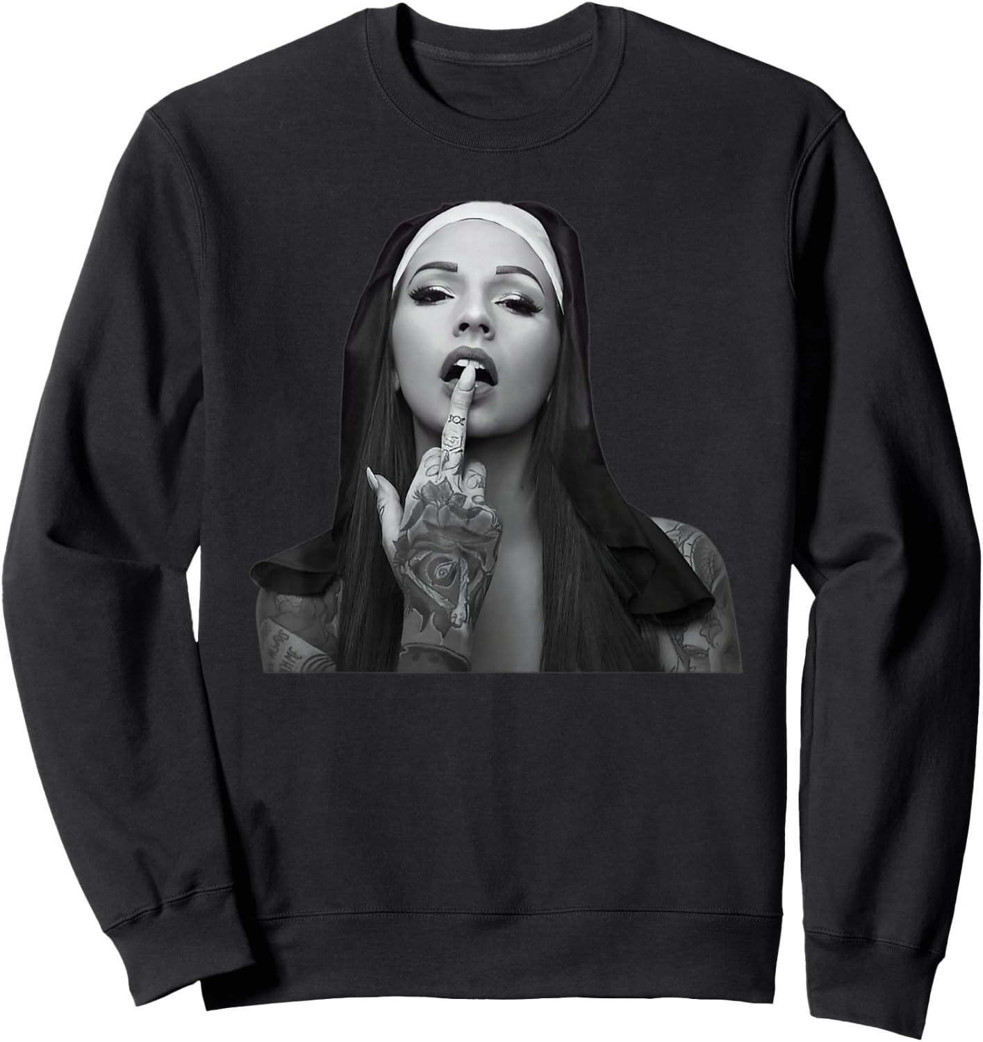 Satanic Nun Tattoos Unholy Sweatshirt - Sweatshirt | Black